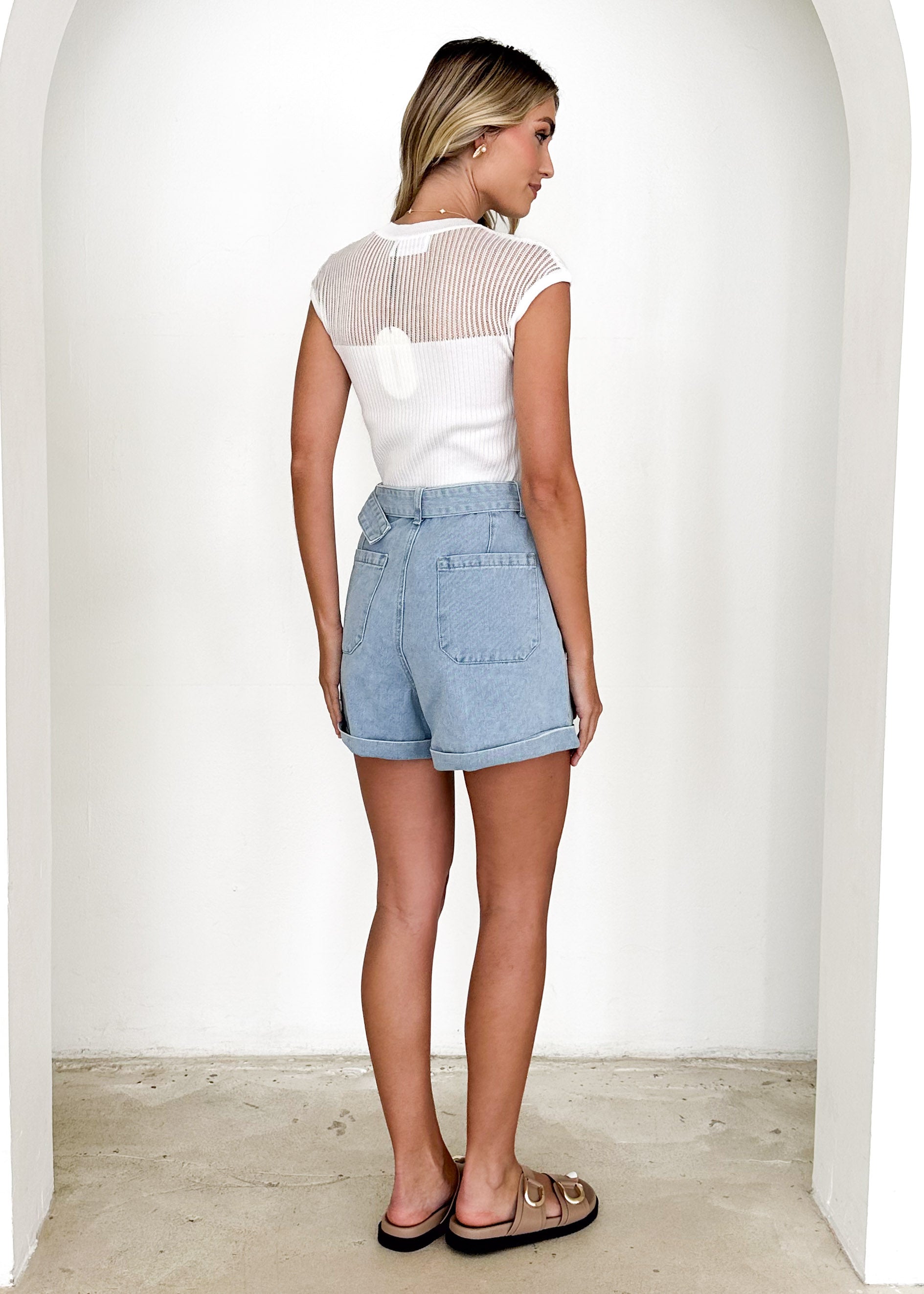 Paolo Denim Shorts - Light Blue