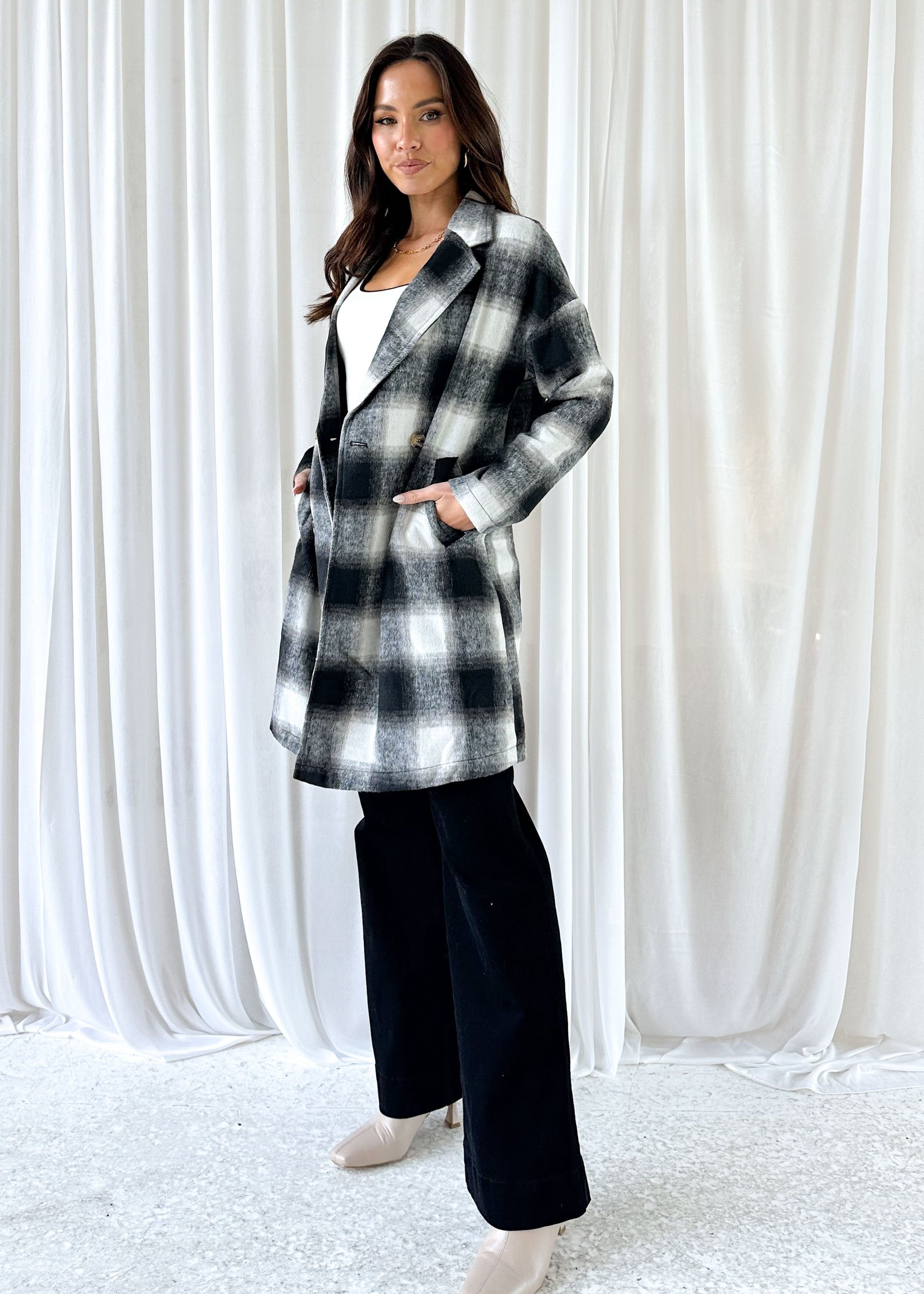 Cameron Coat - Black Check