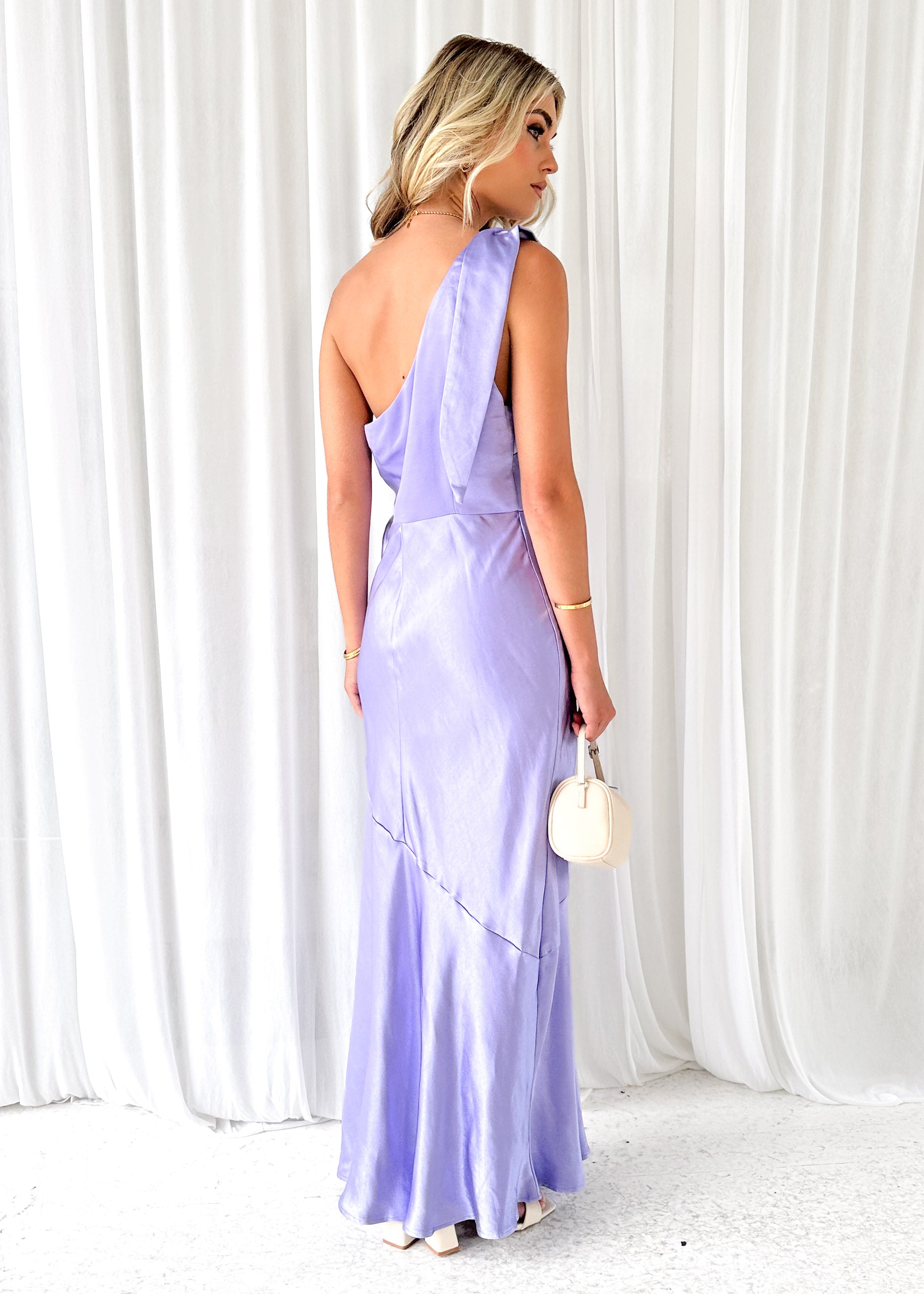 Malinda One Shoulder Maxi Dress - Lilac