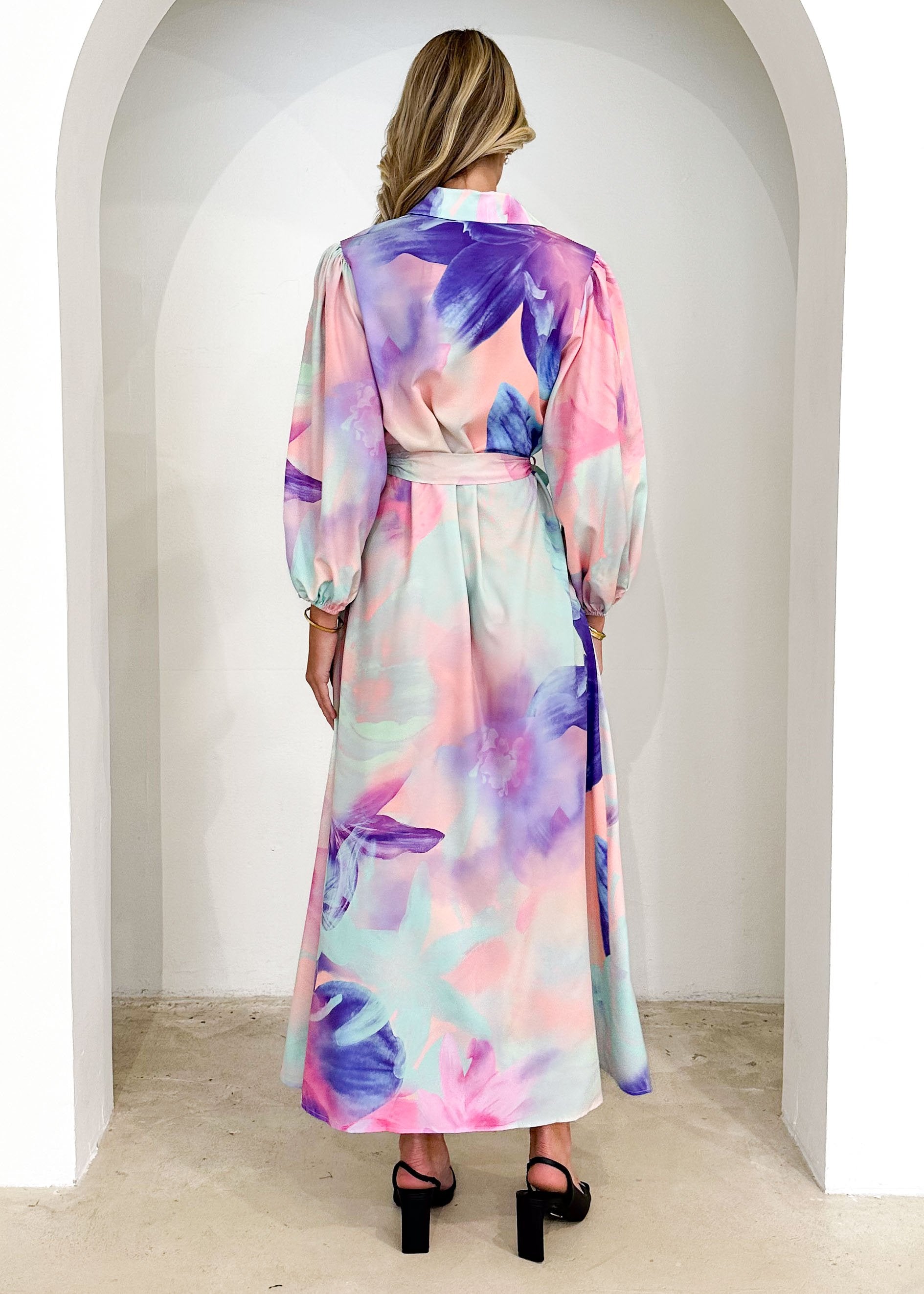 Alayna Maxi Dress - Pastel Watercolour