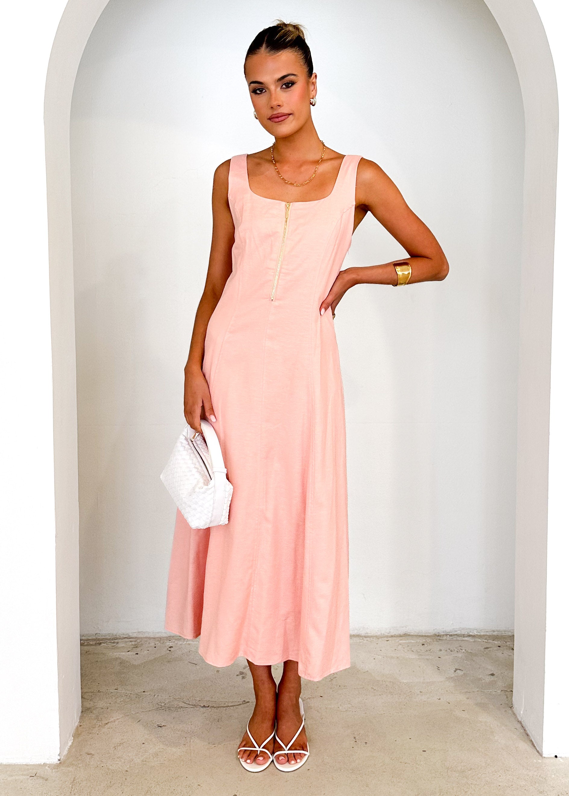 Ventura Midi Dress - Peach