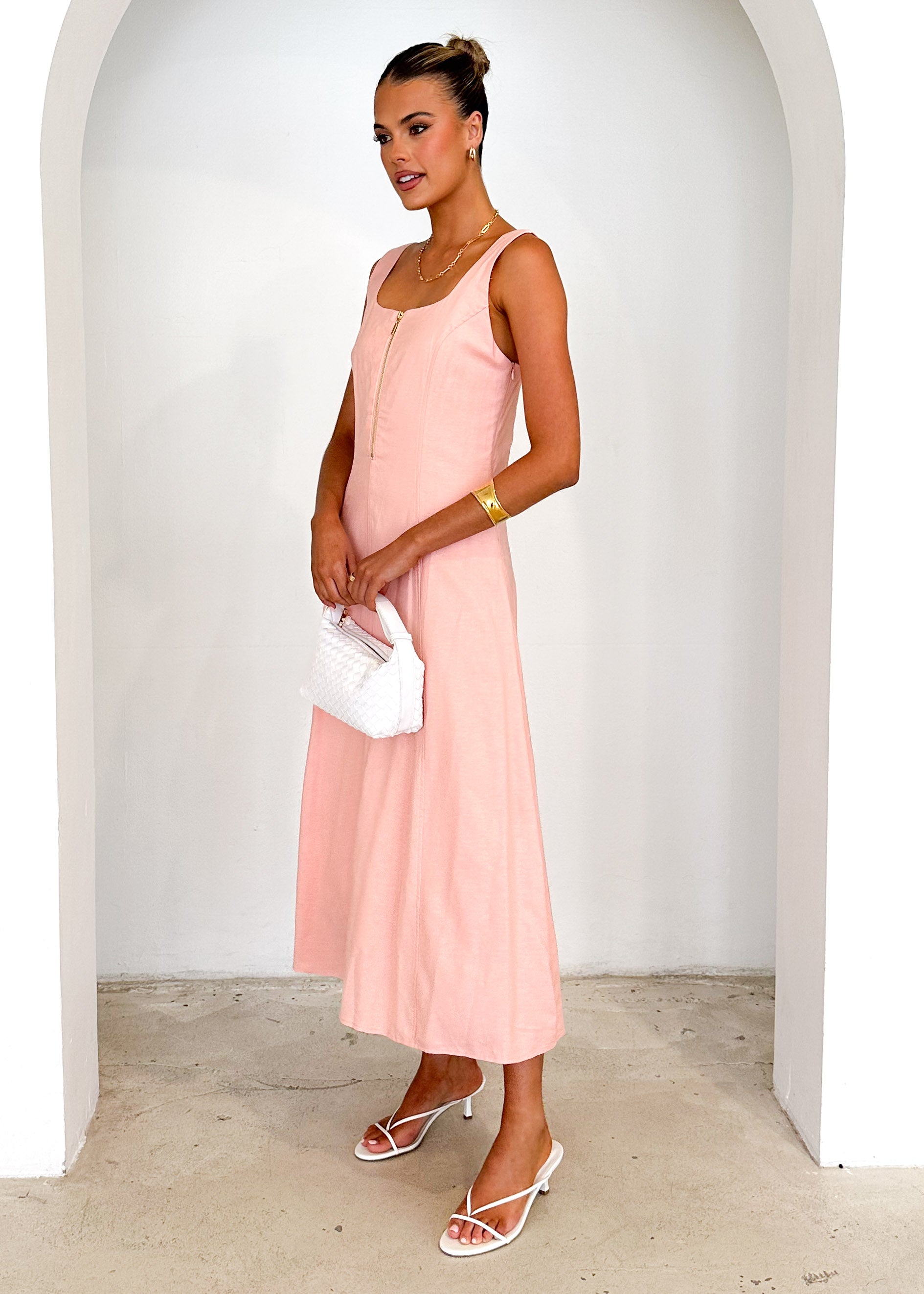 Ventura Midi Dress - Peach