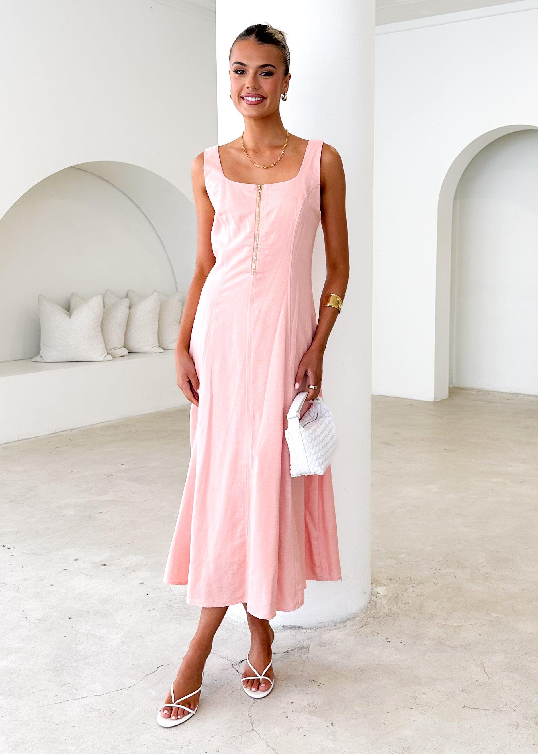 Ventura Midi Dress - Peach