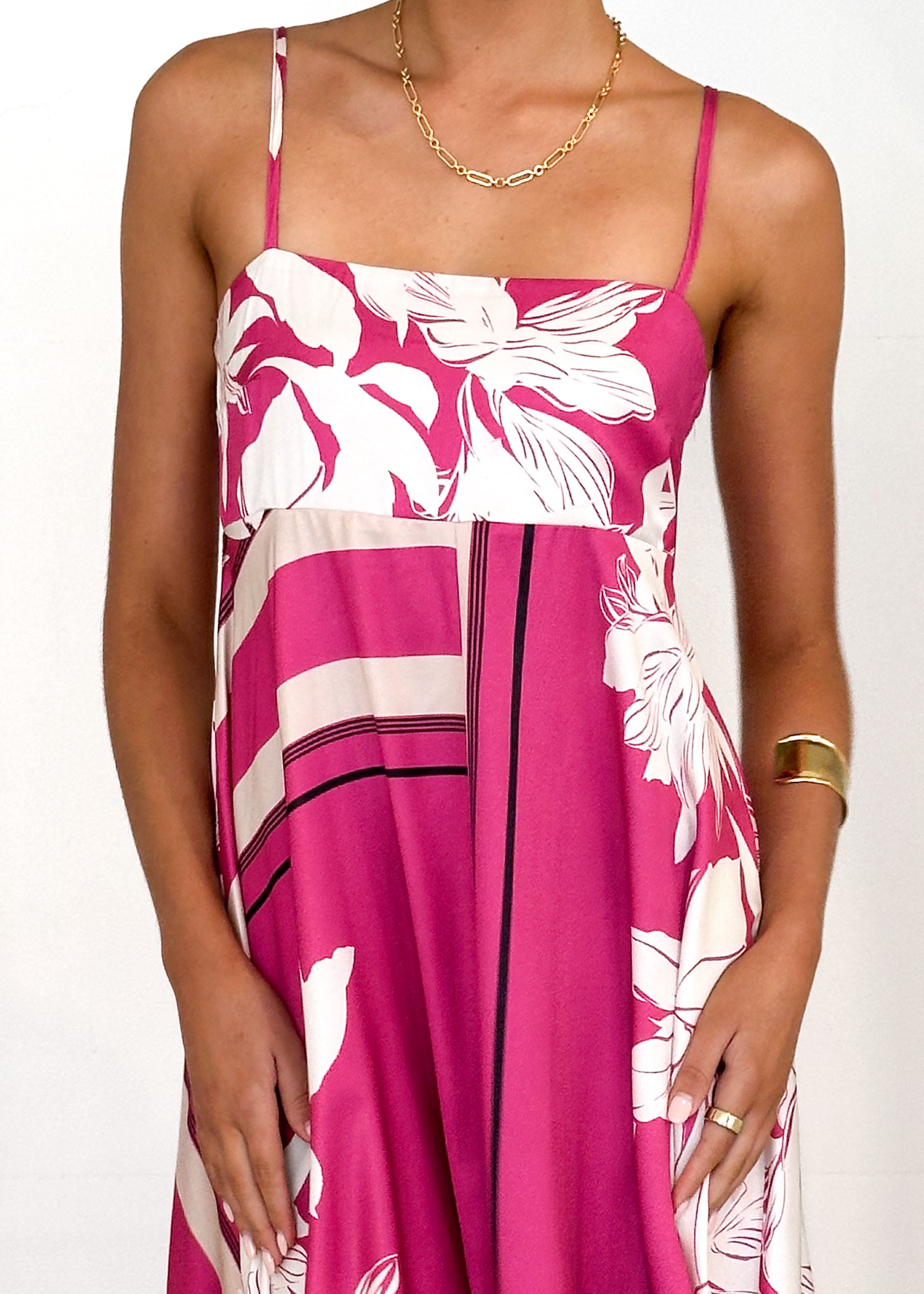 Elide Maxi Dress - Magenta Floral