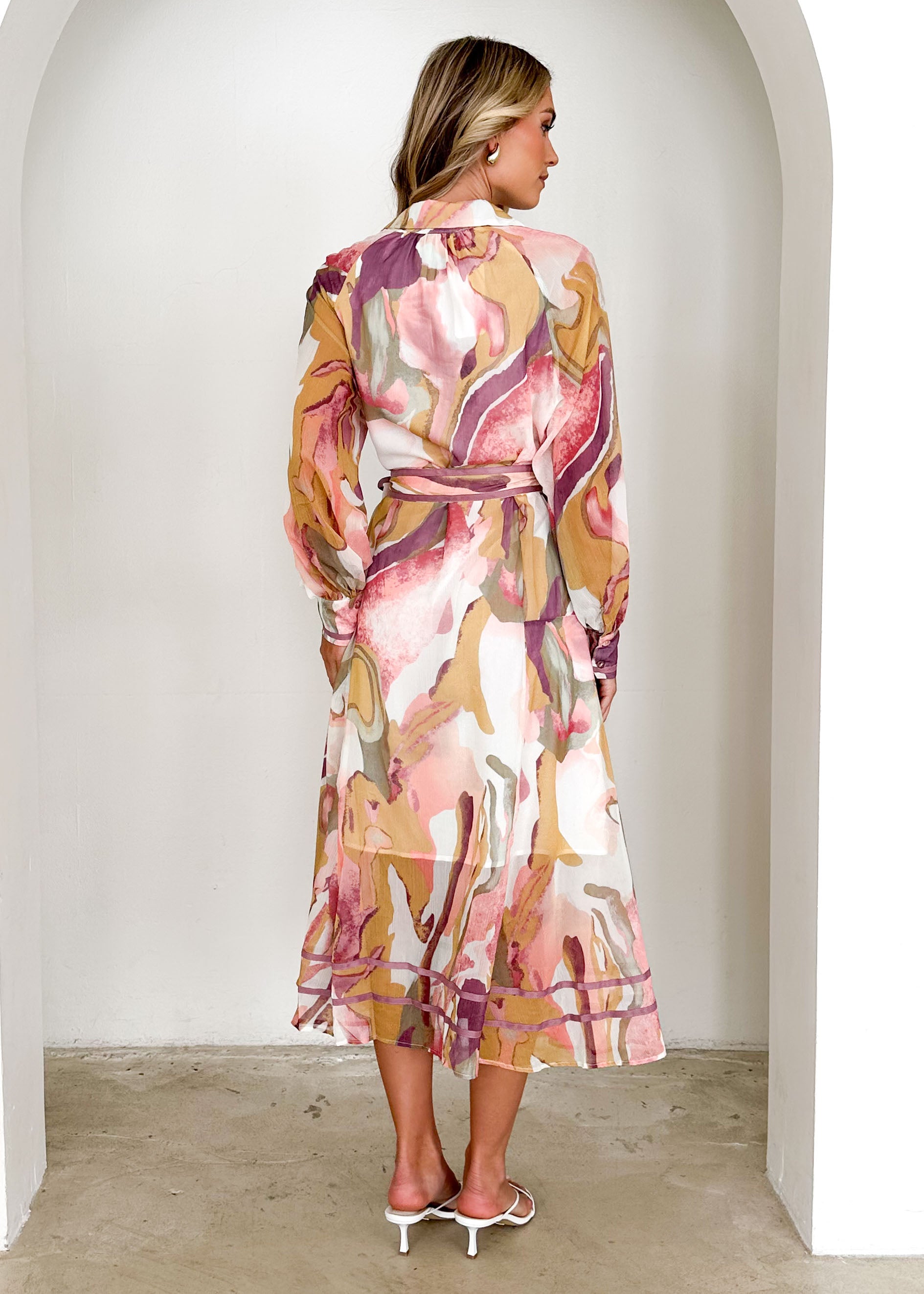 Acorro Midi Dress - Fig Swirl