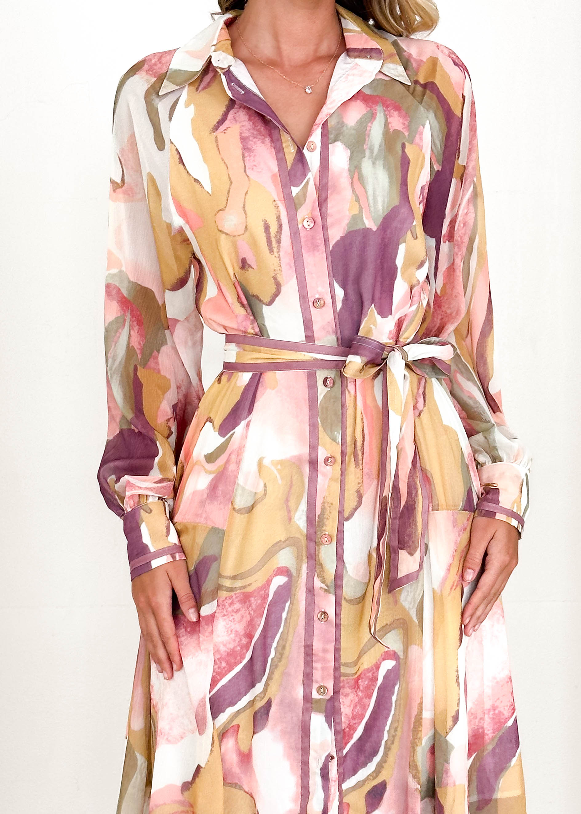 Acorro Midi Dress - Fig Swirl