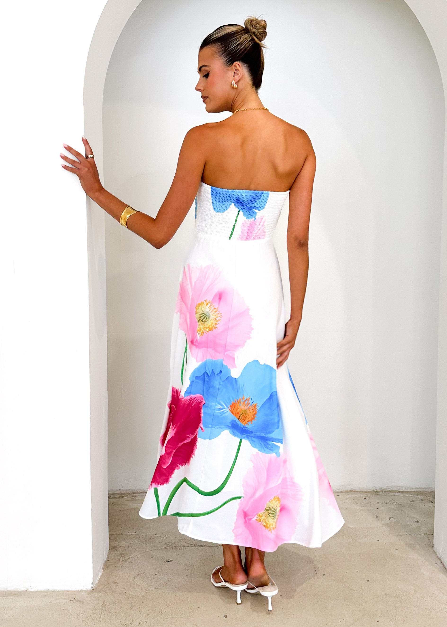 Brookes Strapless Maxi Dress - Pink Poppy