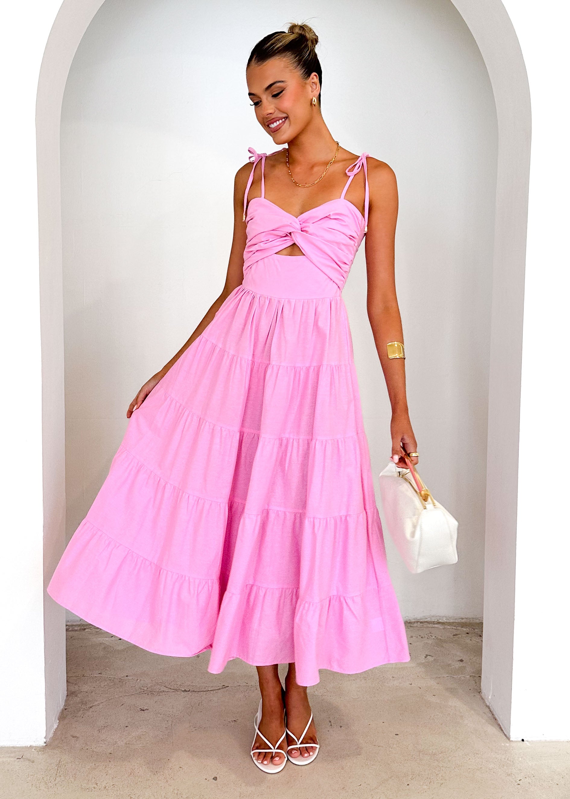 Tallia Midi Dress - Pink