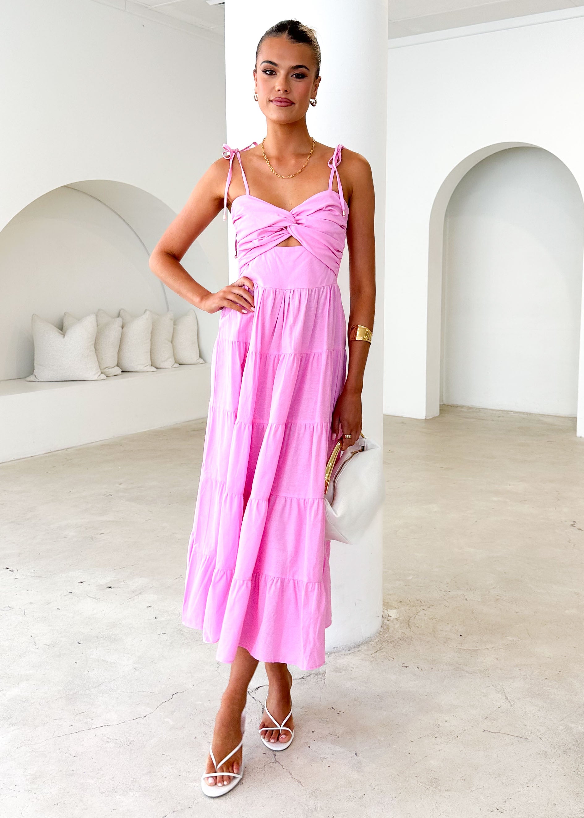 Tallia Midi Dress - Pink