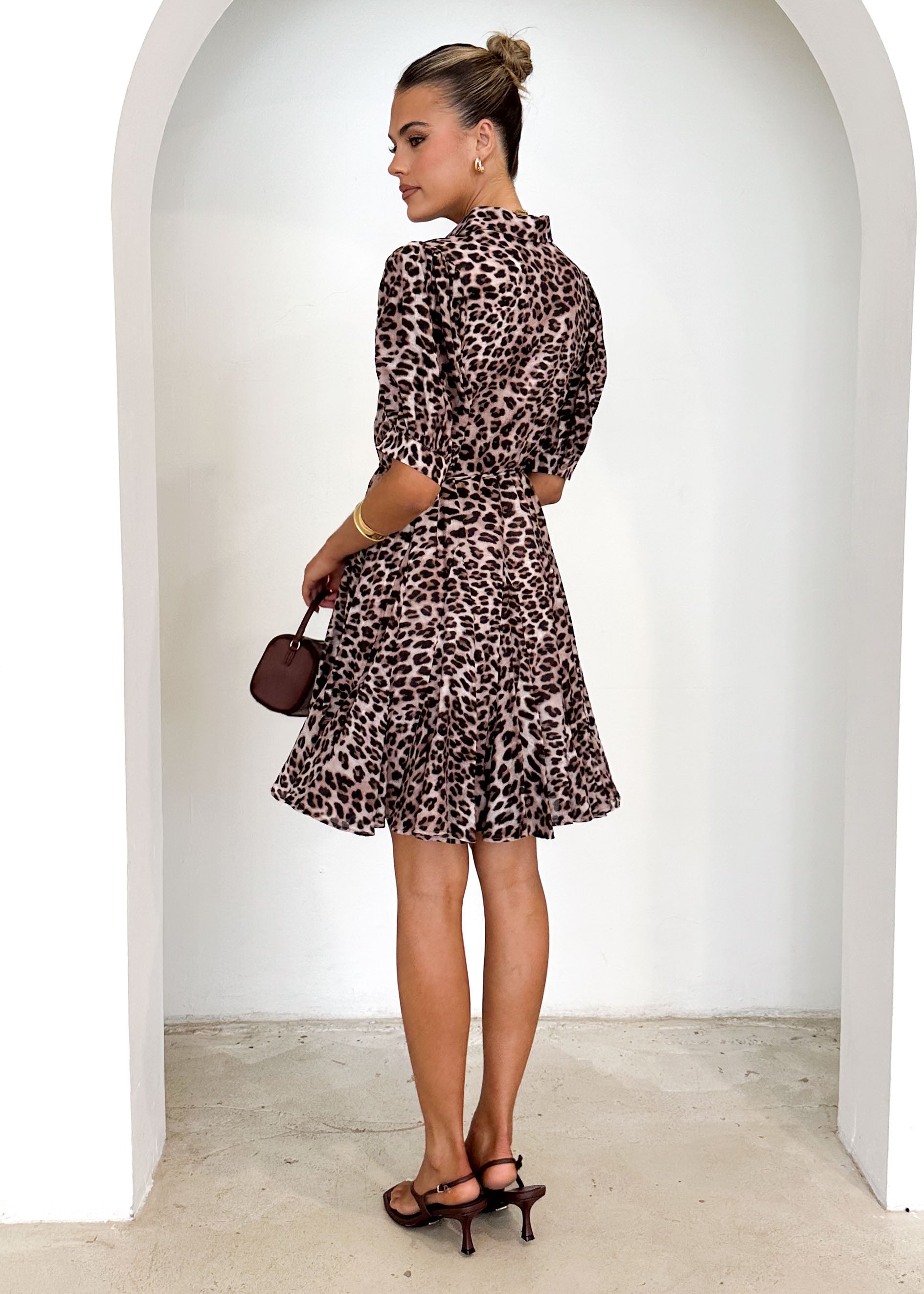 Henley Dress - Leopard