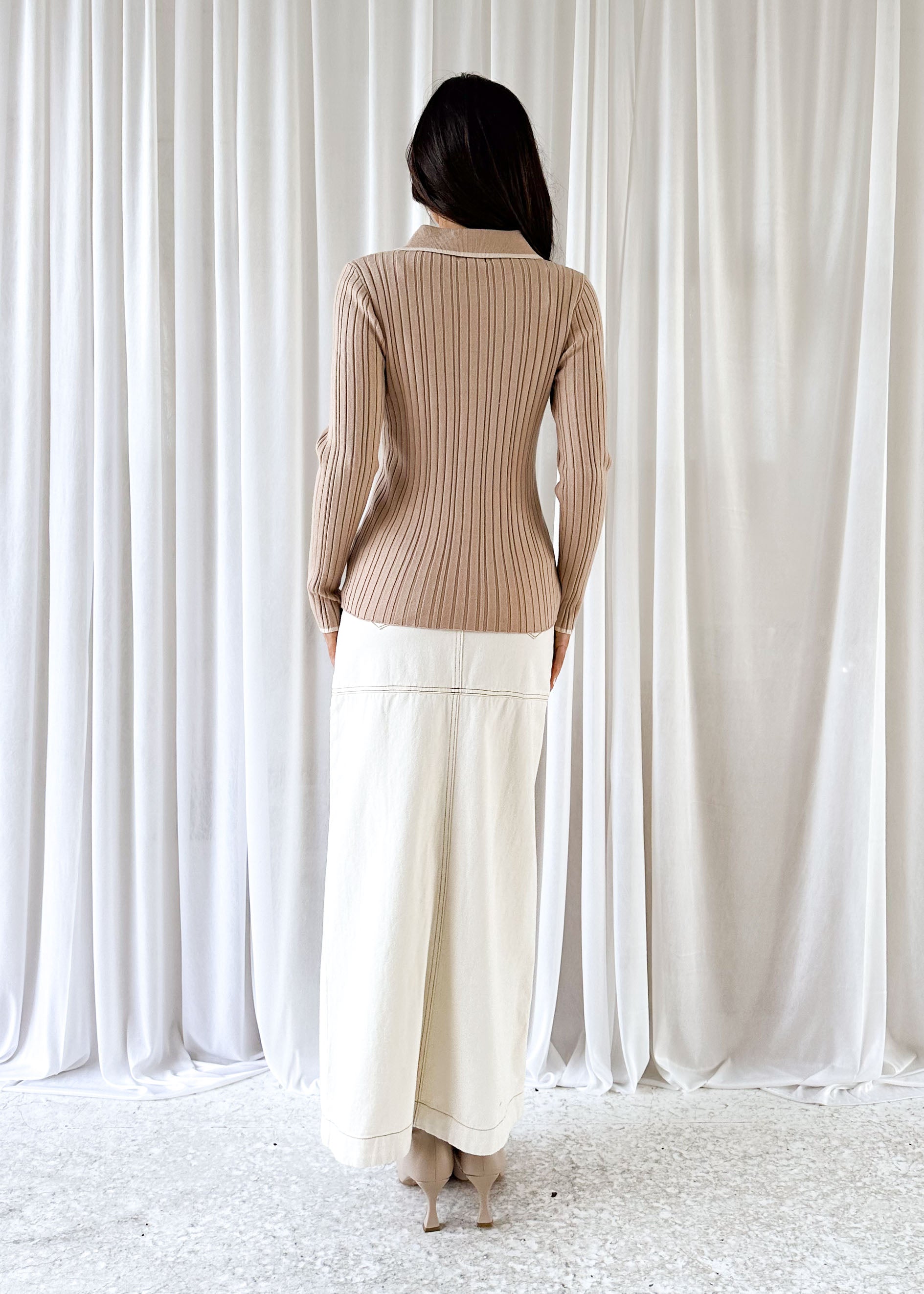 Brianna Knit Top - Beige