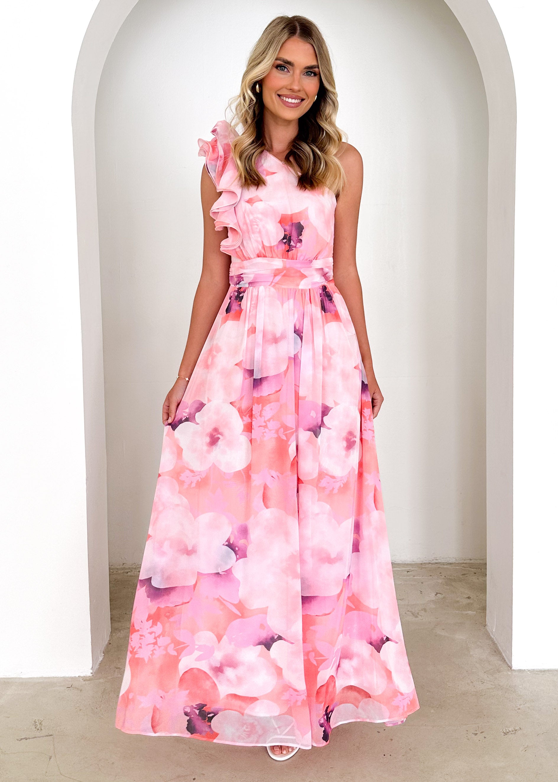 PRE-ORDER : Layana Maxi Dress - Peach Spritz