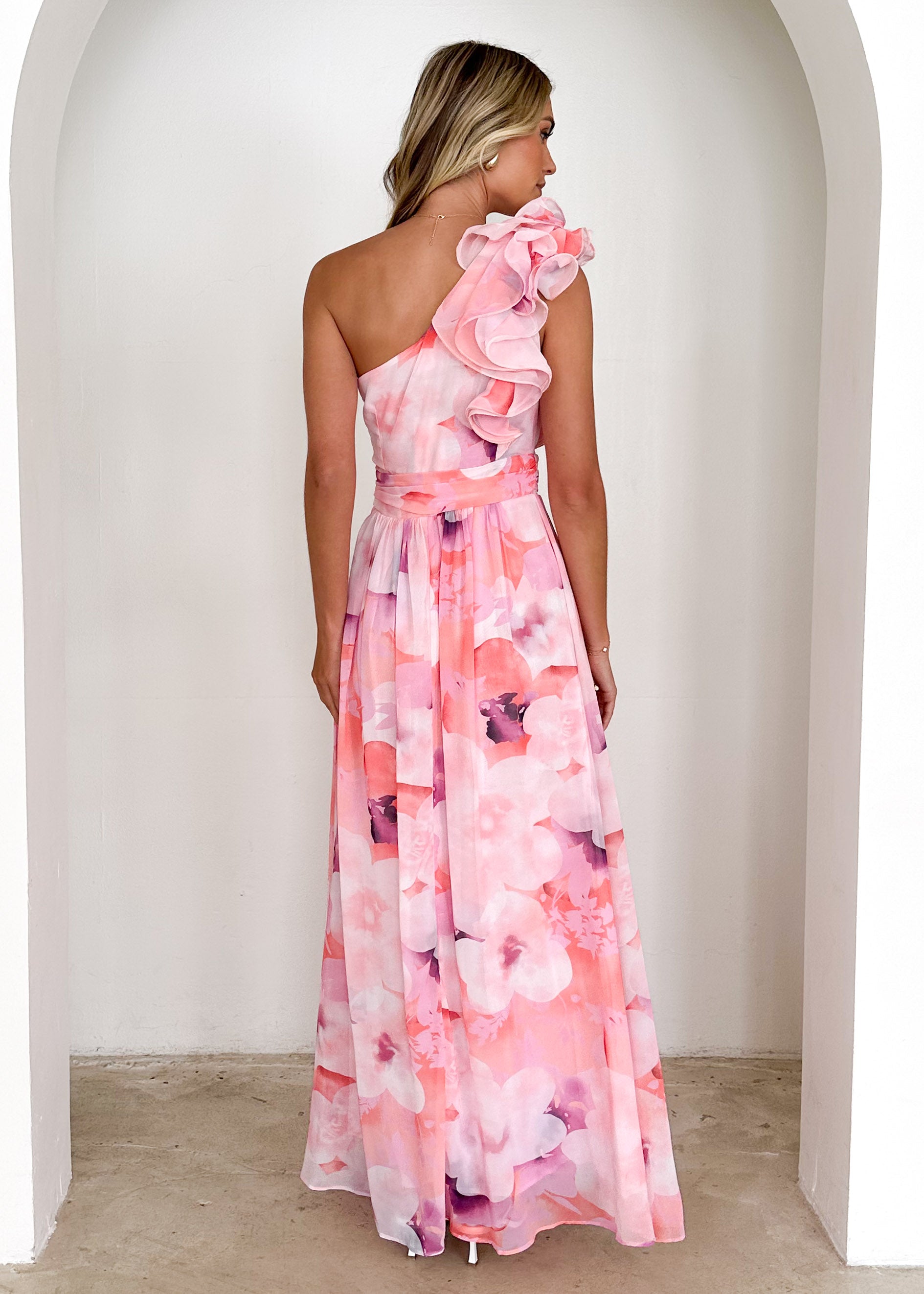 PRE-ORDER : Layana Maxi Dress - Peach Spritz