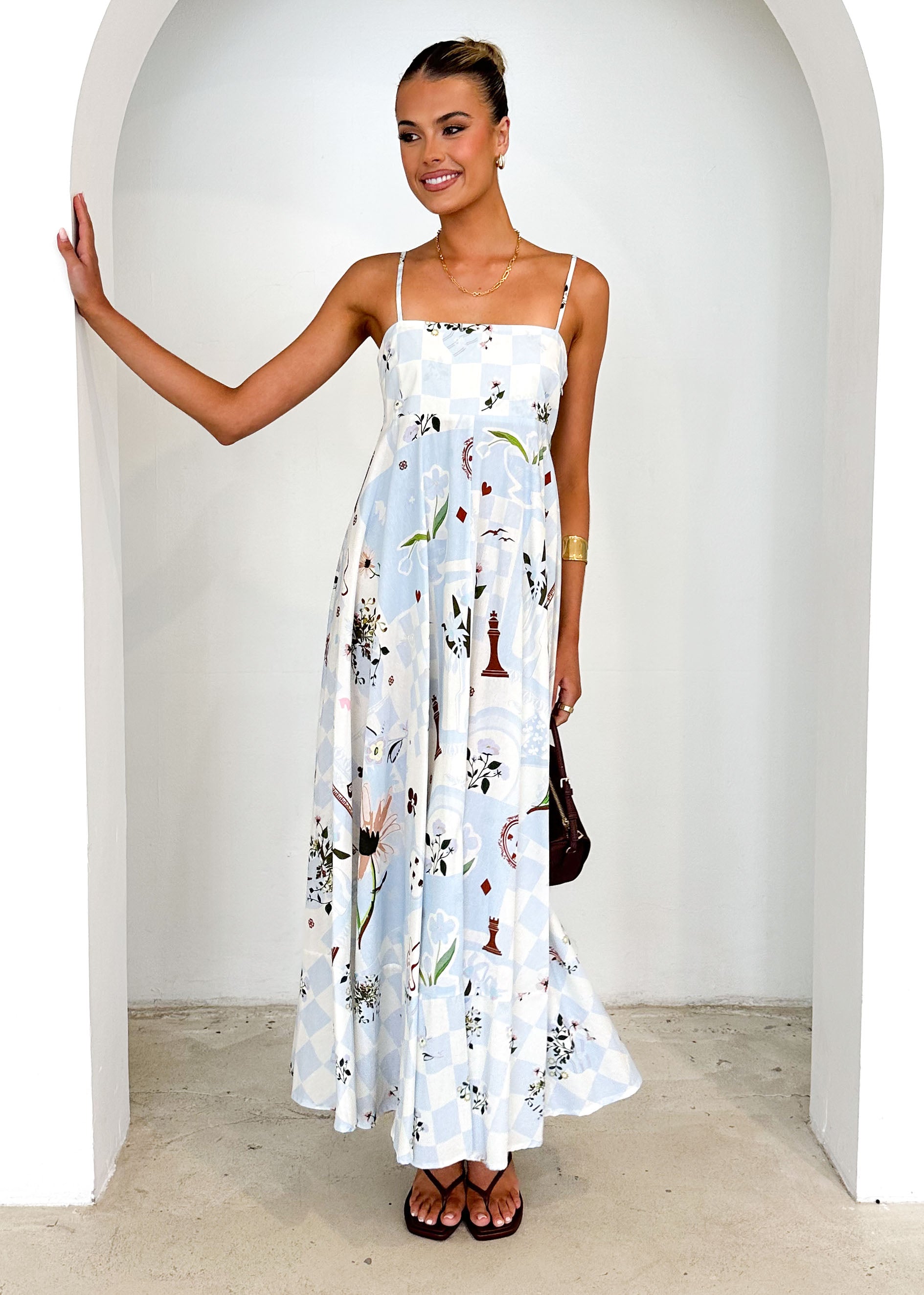 Xanthe Maxi Dress - Blue Patchwork