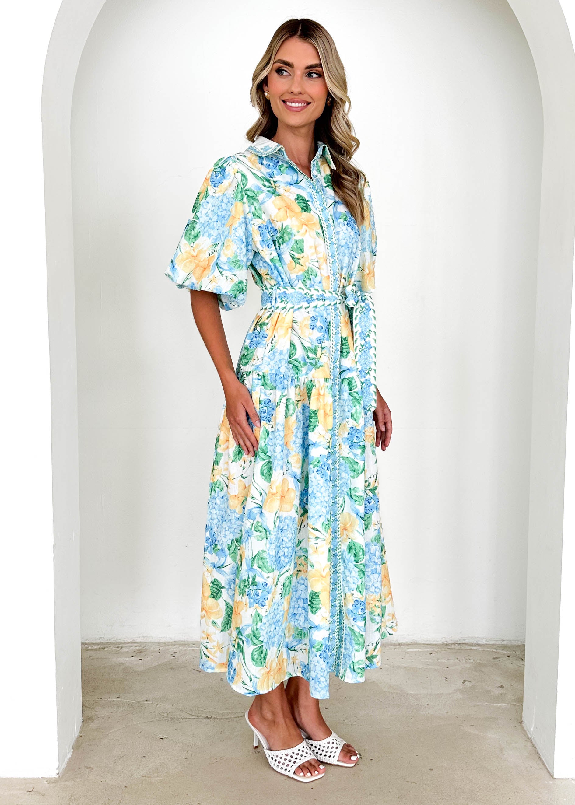 Ceres Midi Dress - Blue Hydrangea