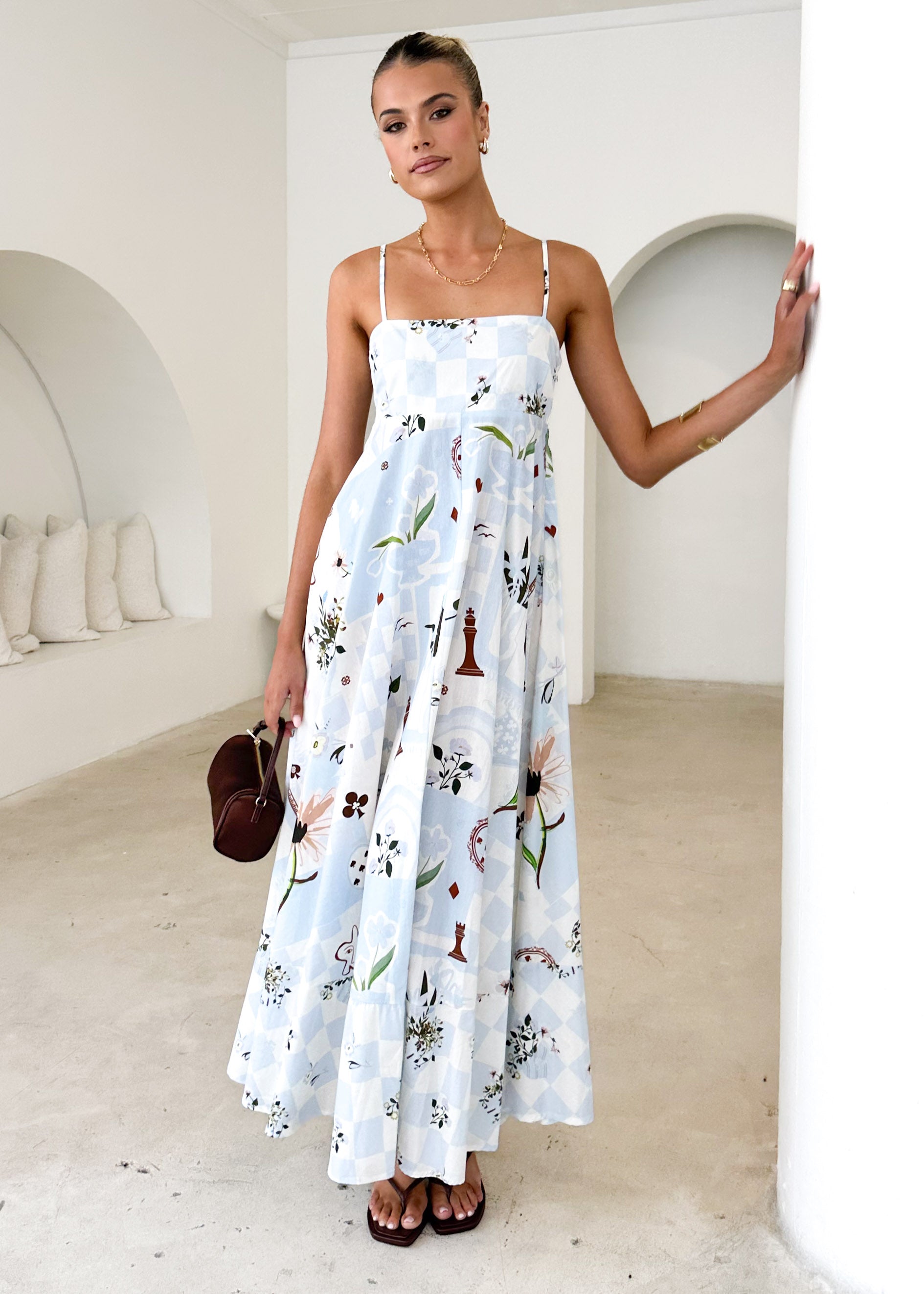 Xanthe Maxi Dress - Blue Patchwork