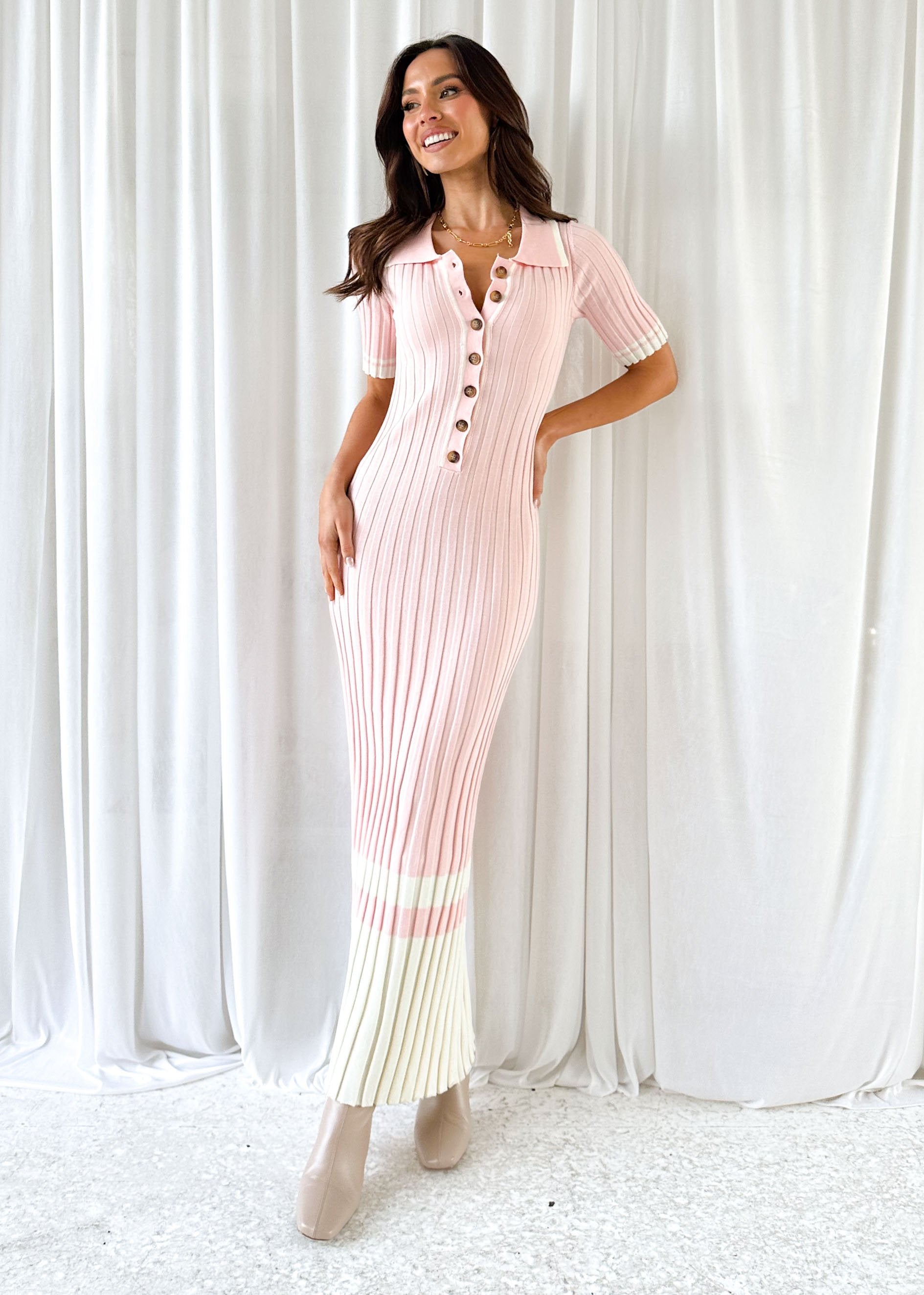 Franzine Knit Maxi Dress - Blush