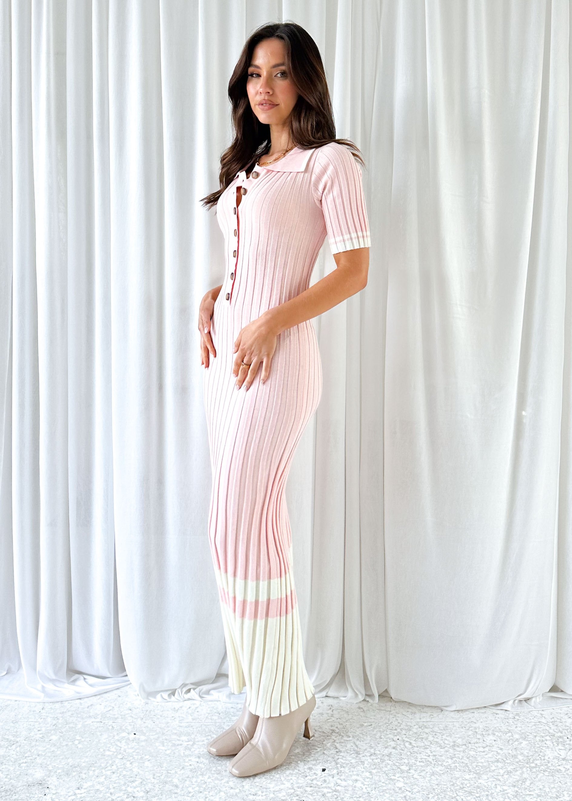 Franzine Knit Maxi Dress - Blush