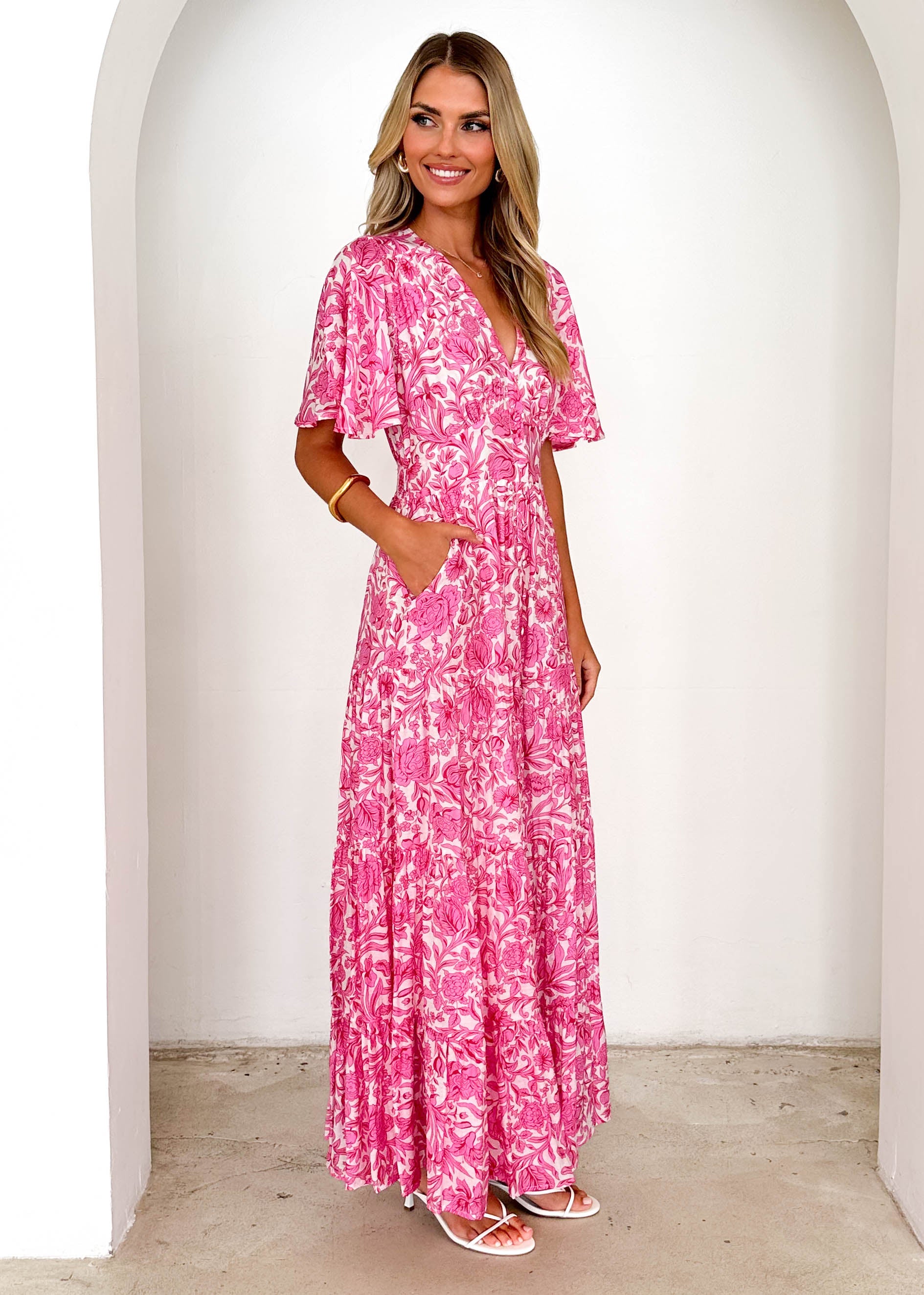 Samariah Maxi Dress - Pink Floral