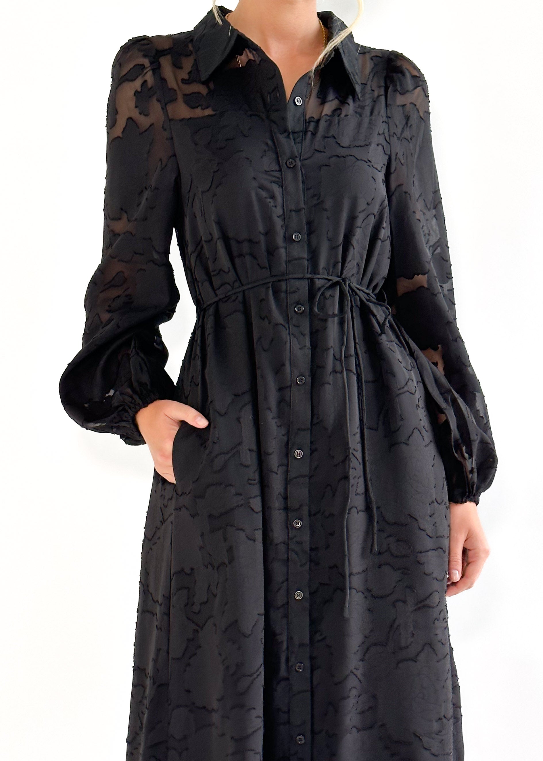 Elliane Midi Dress - Black