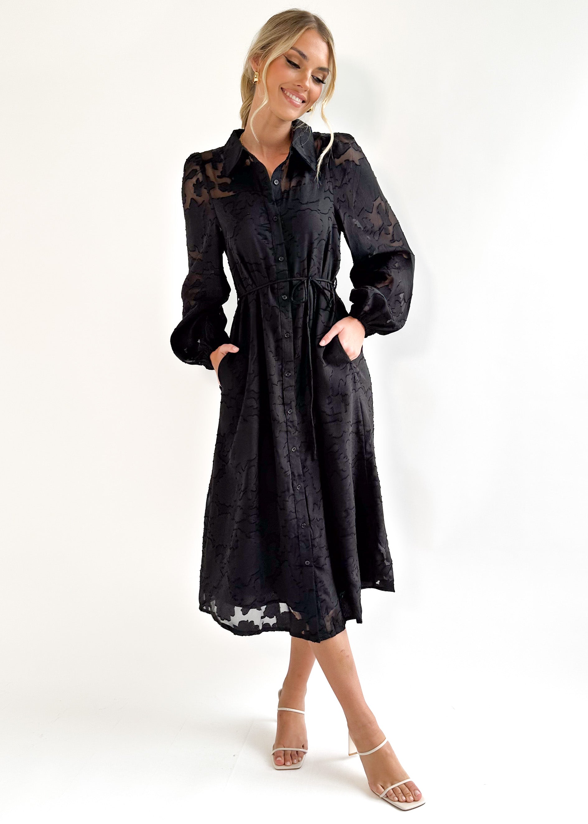 Elliane Midi Dress - Black