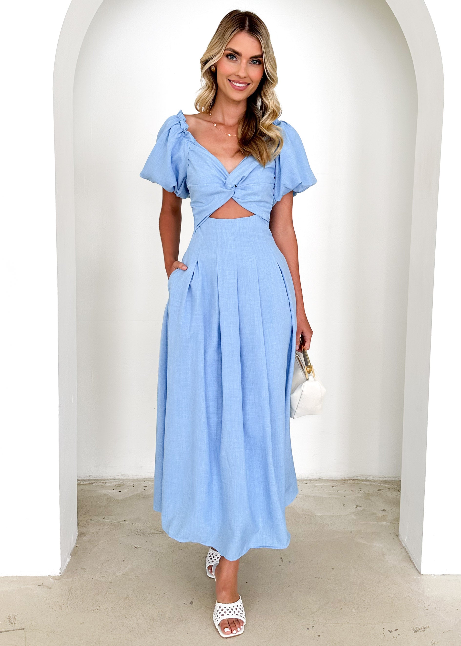 Davona Midi Dress - Blue