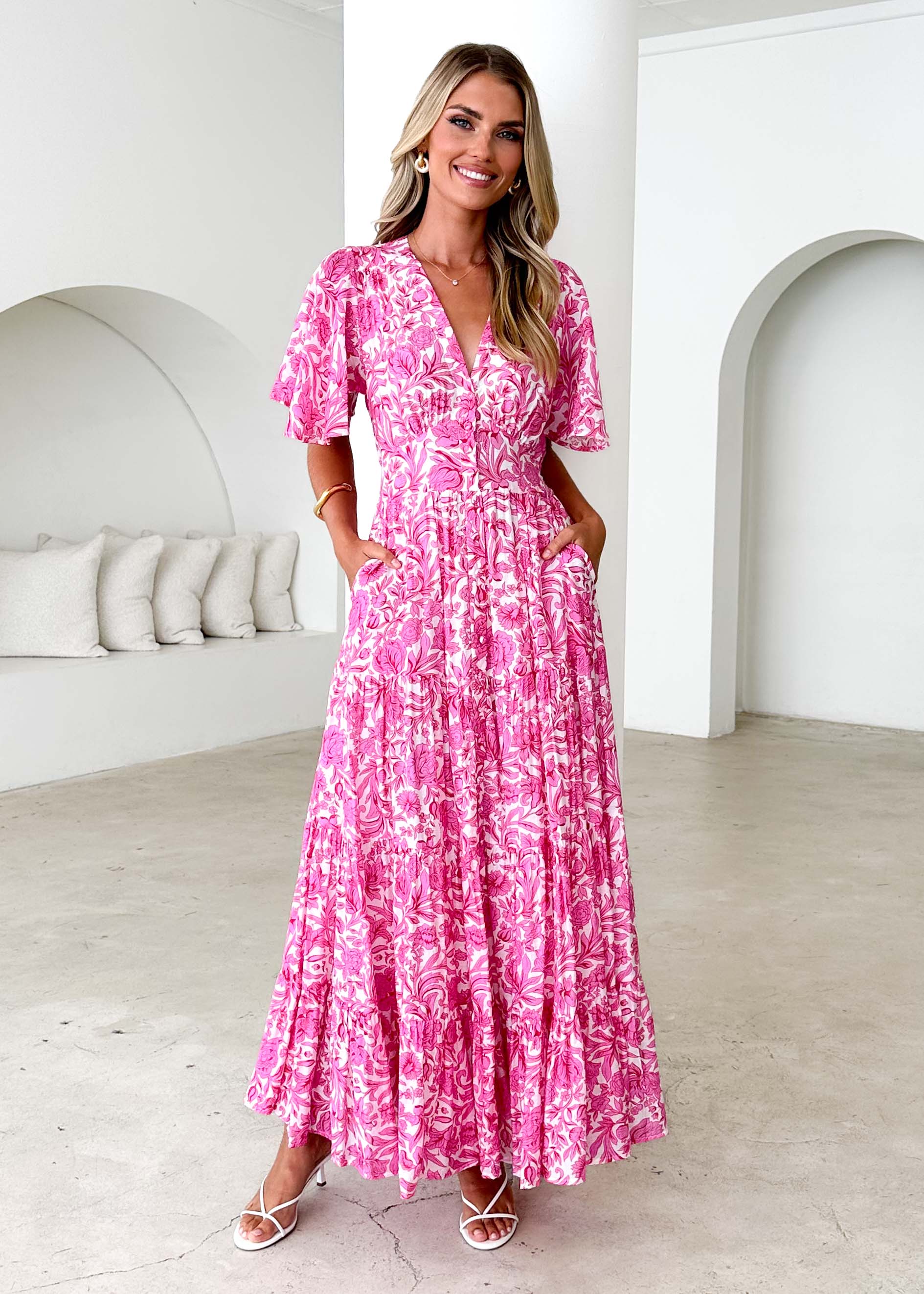 Samariah Maxi Dress - Pink Floral