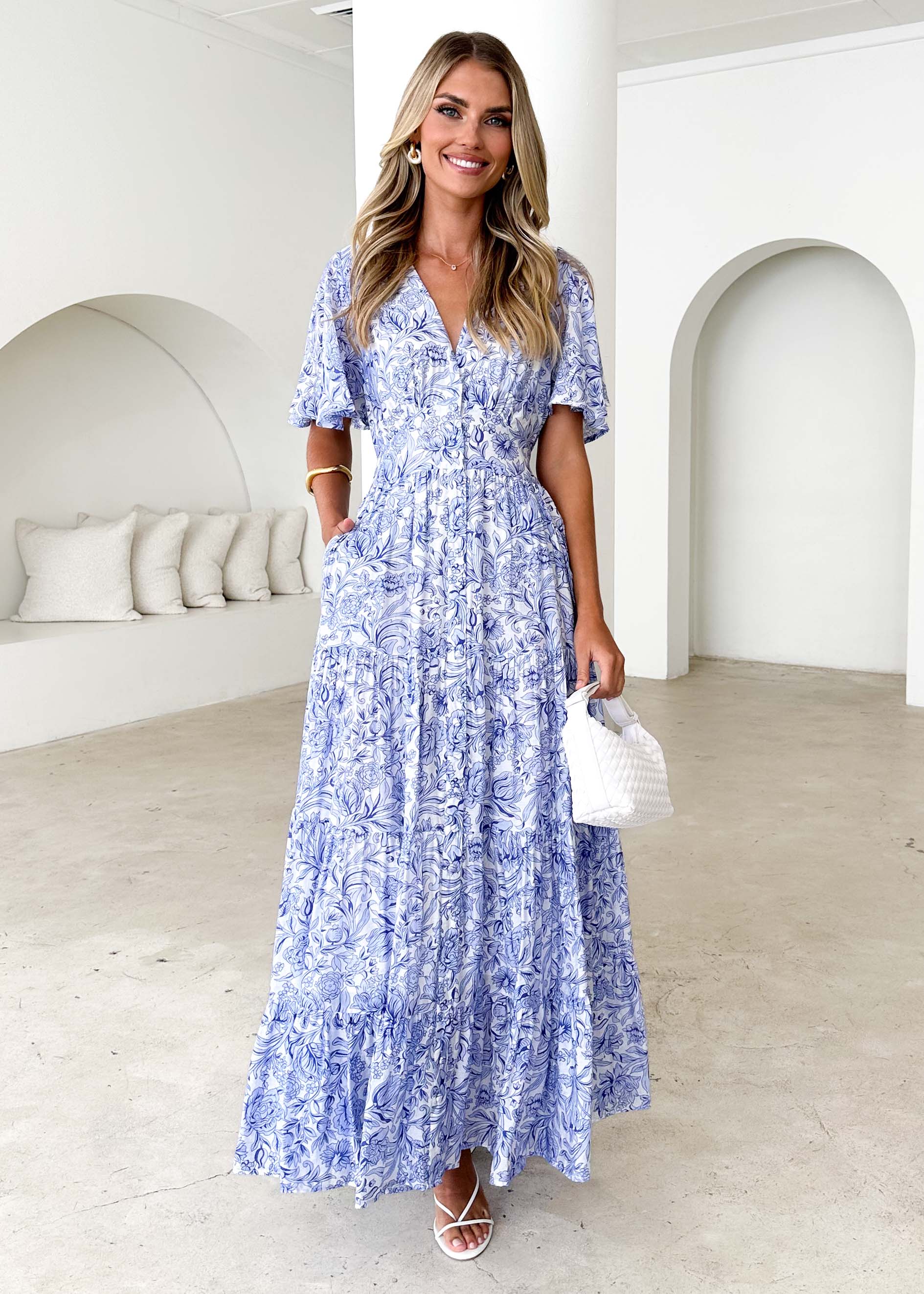 Samariah Maxi Dress - Blue Floral