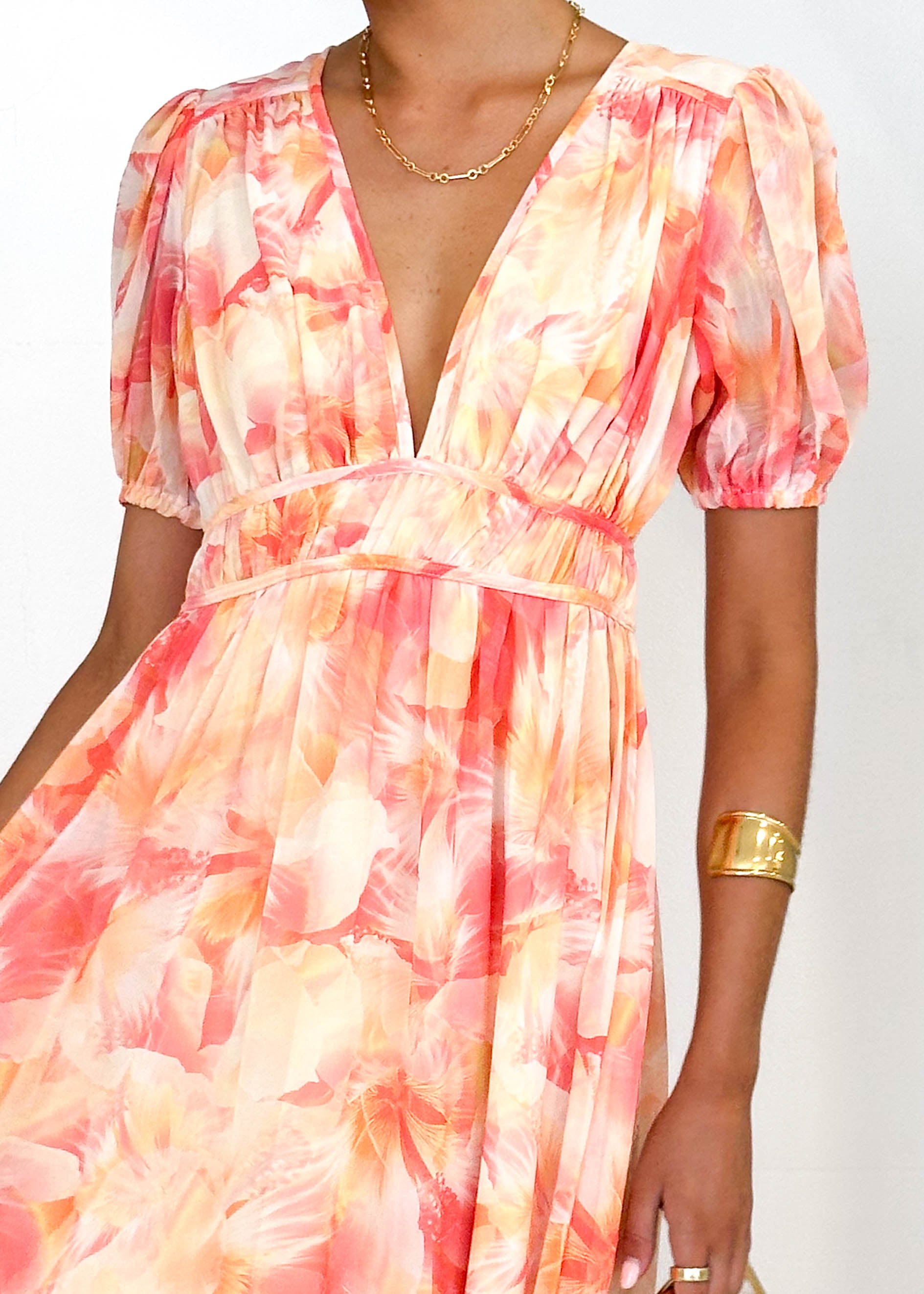 Revival Maxi Dress - Coral Splash