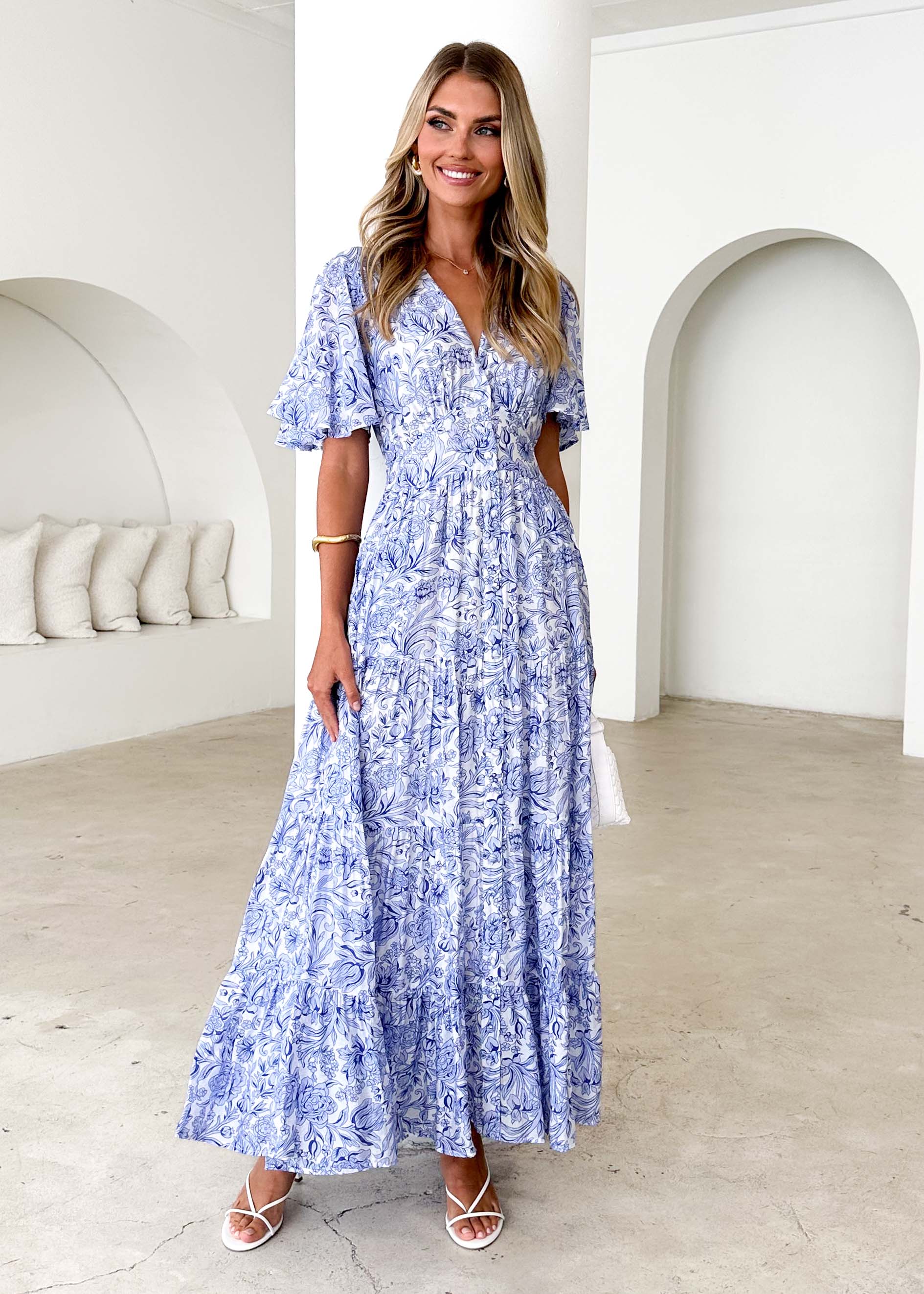 Samariah Maxi Dress - Blue Floral