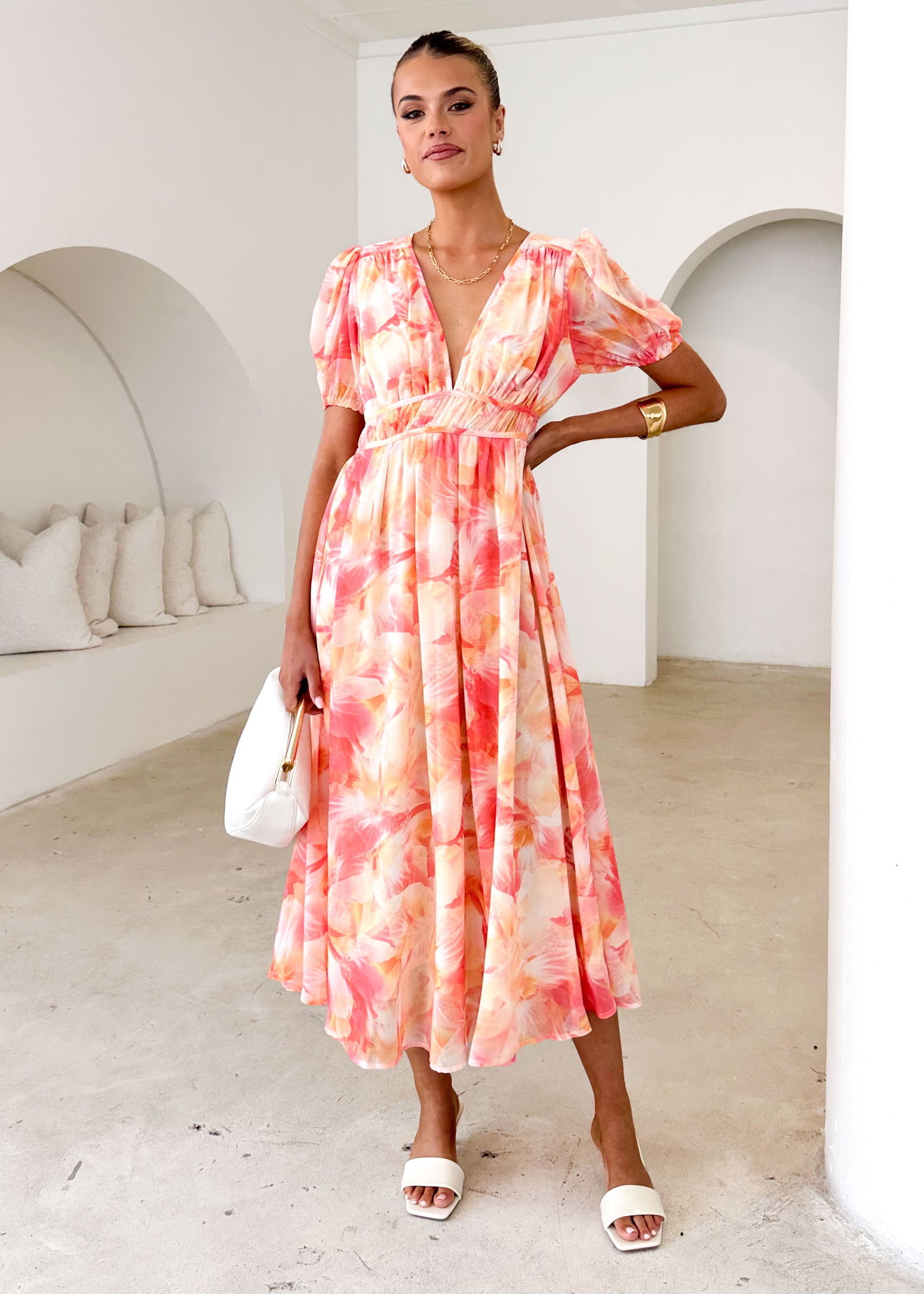 Revival Maxi Dress - Coral Splash