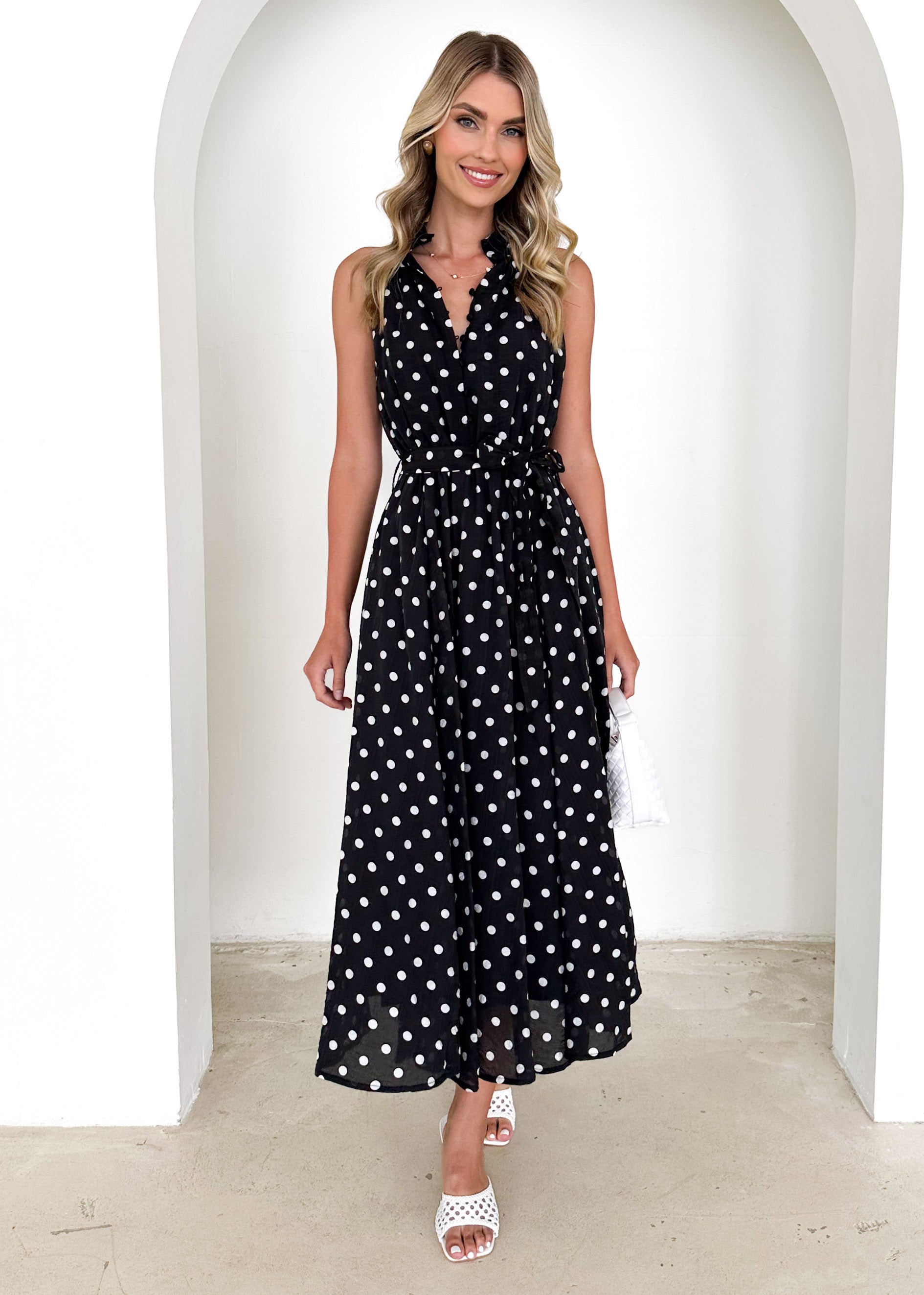 Benson Midi Dress - Black Spot