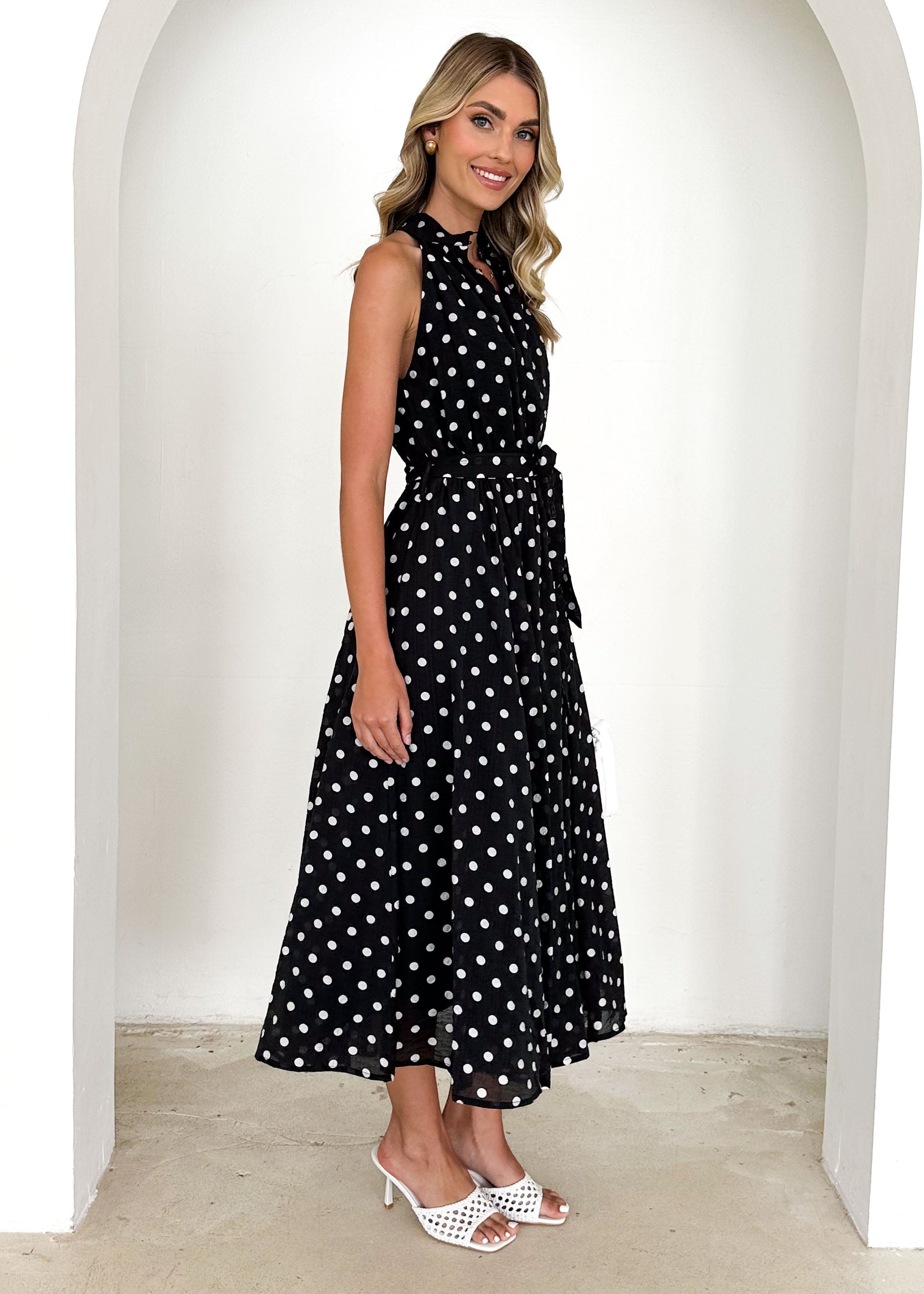 Benson Midi Dress - Black Spot