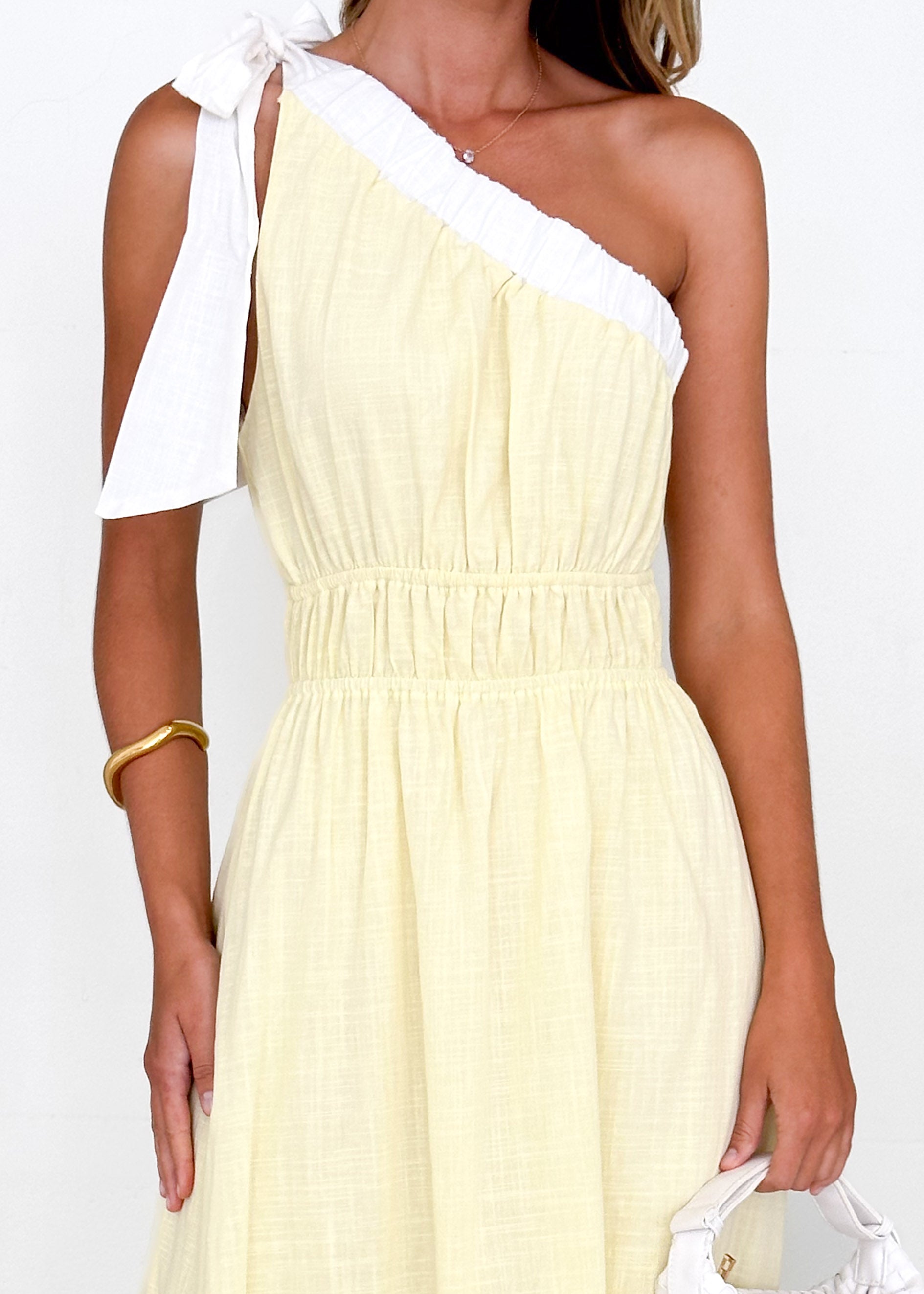 Peeta One Shoulder Maxi Dress - Yellow