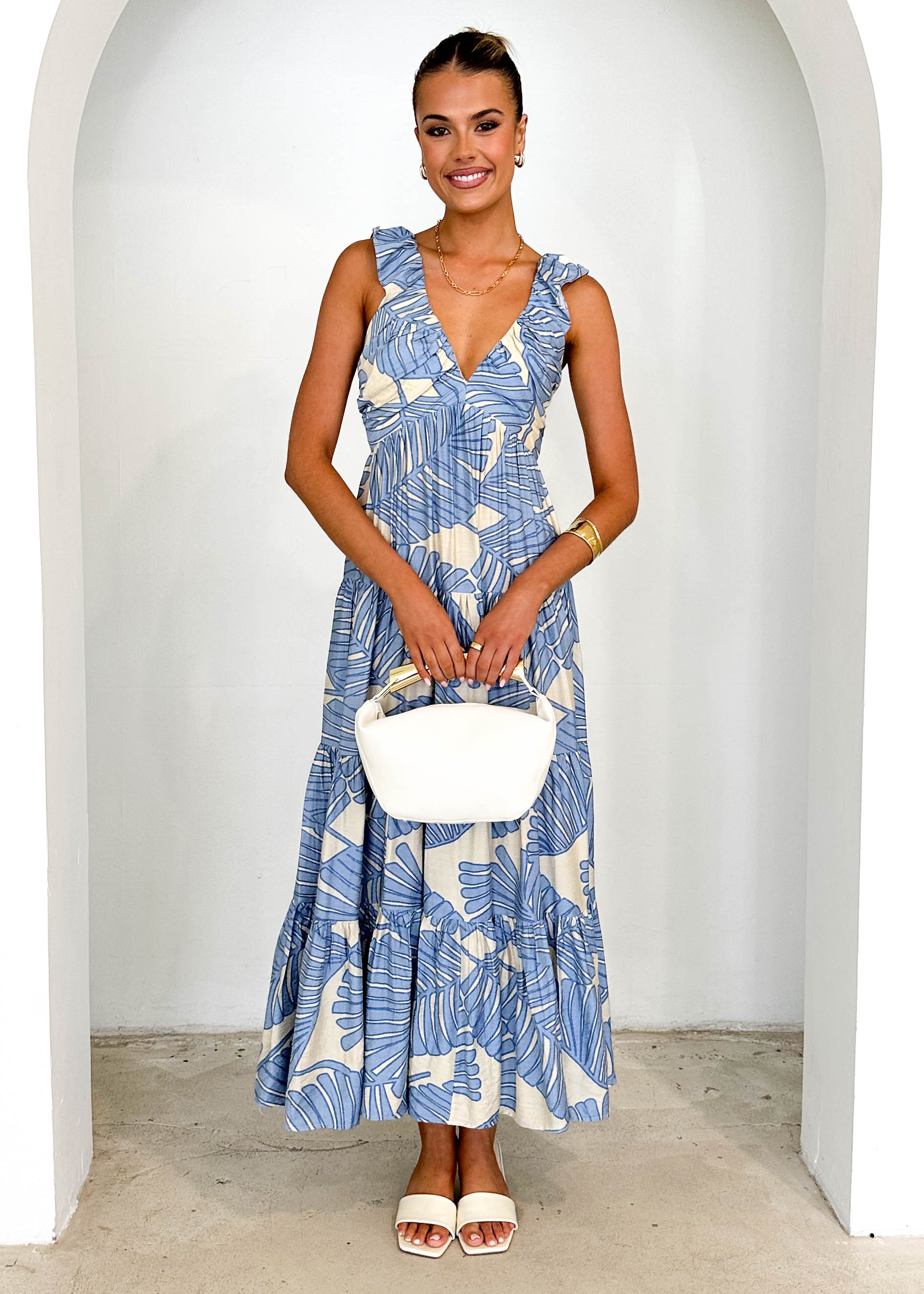 Peregian Maxi Dress - Blue Palm