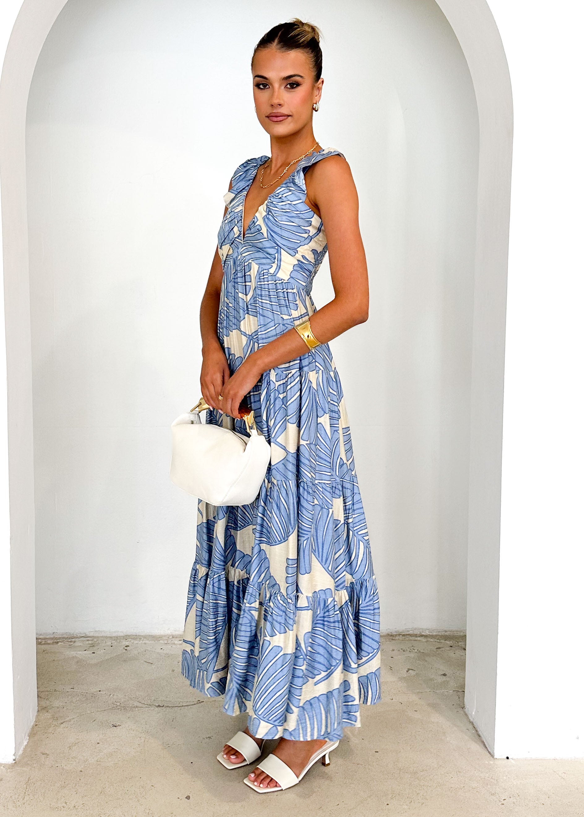 Peregian Maxi Dress - Blue Palm