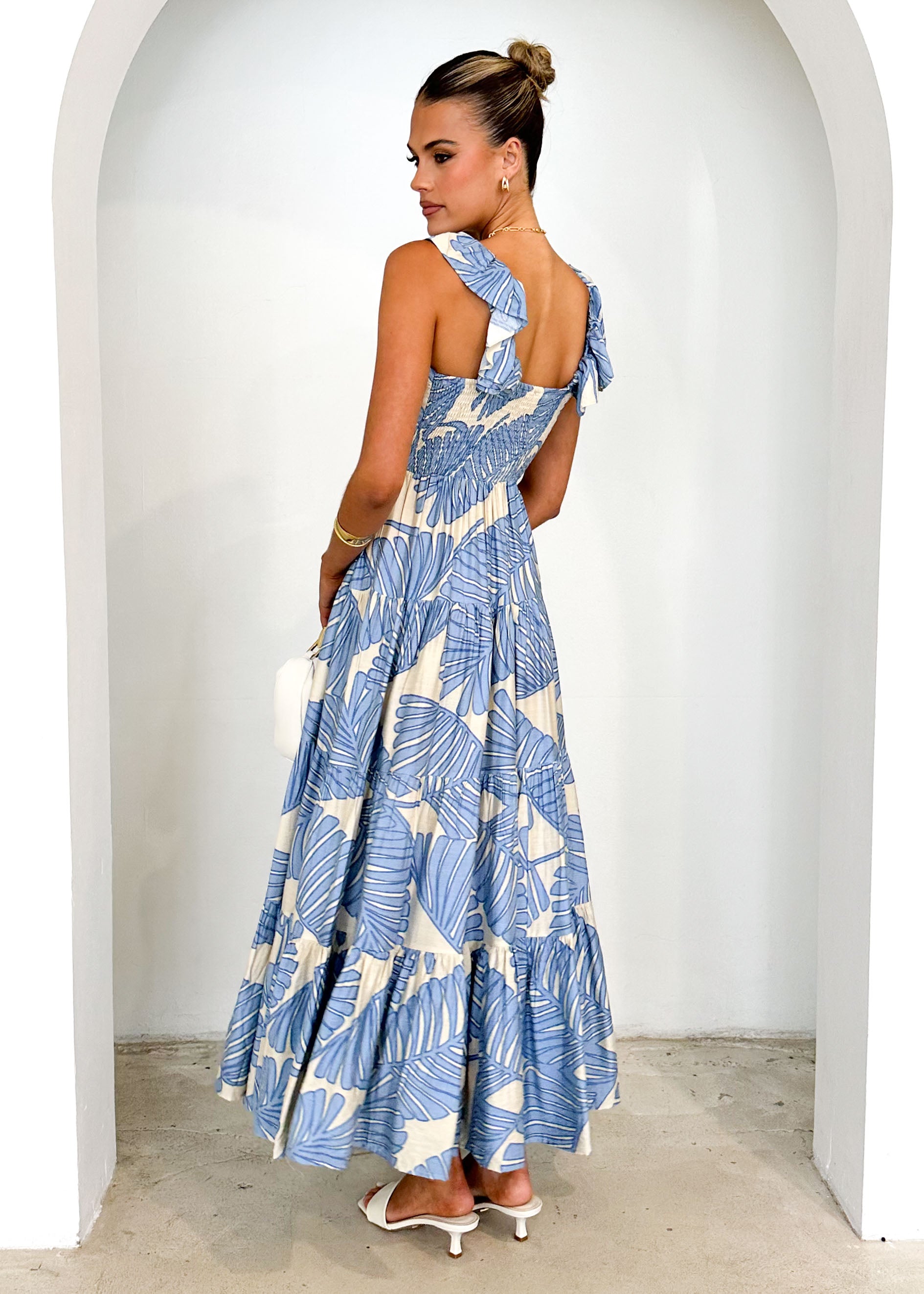 Peregian Maxi Dress - Blue Palm