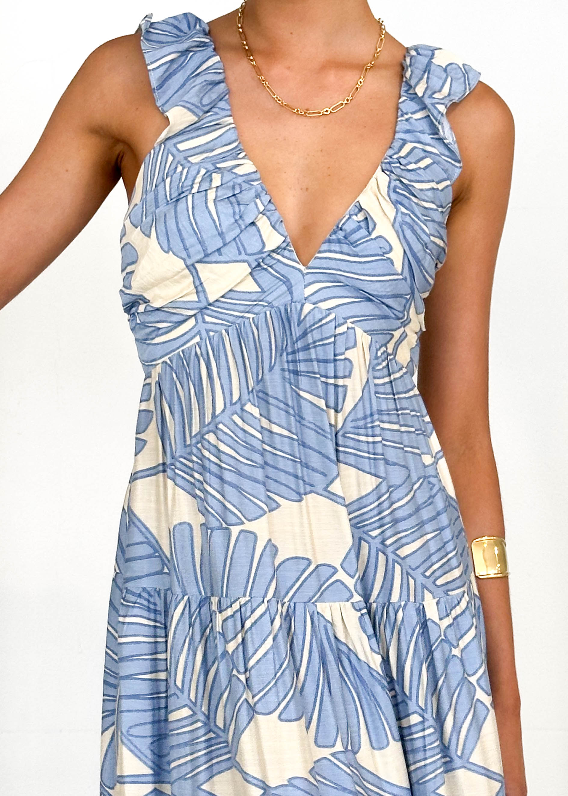 Peregian Maxi Dress - Blue Palm