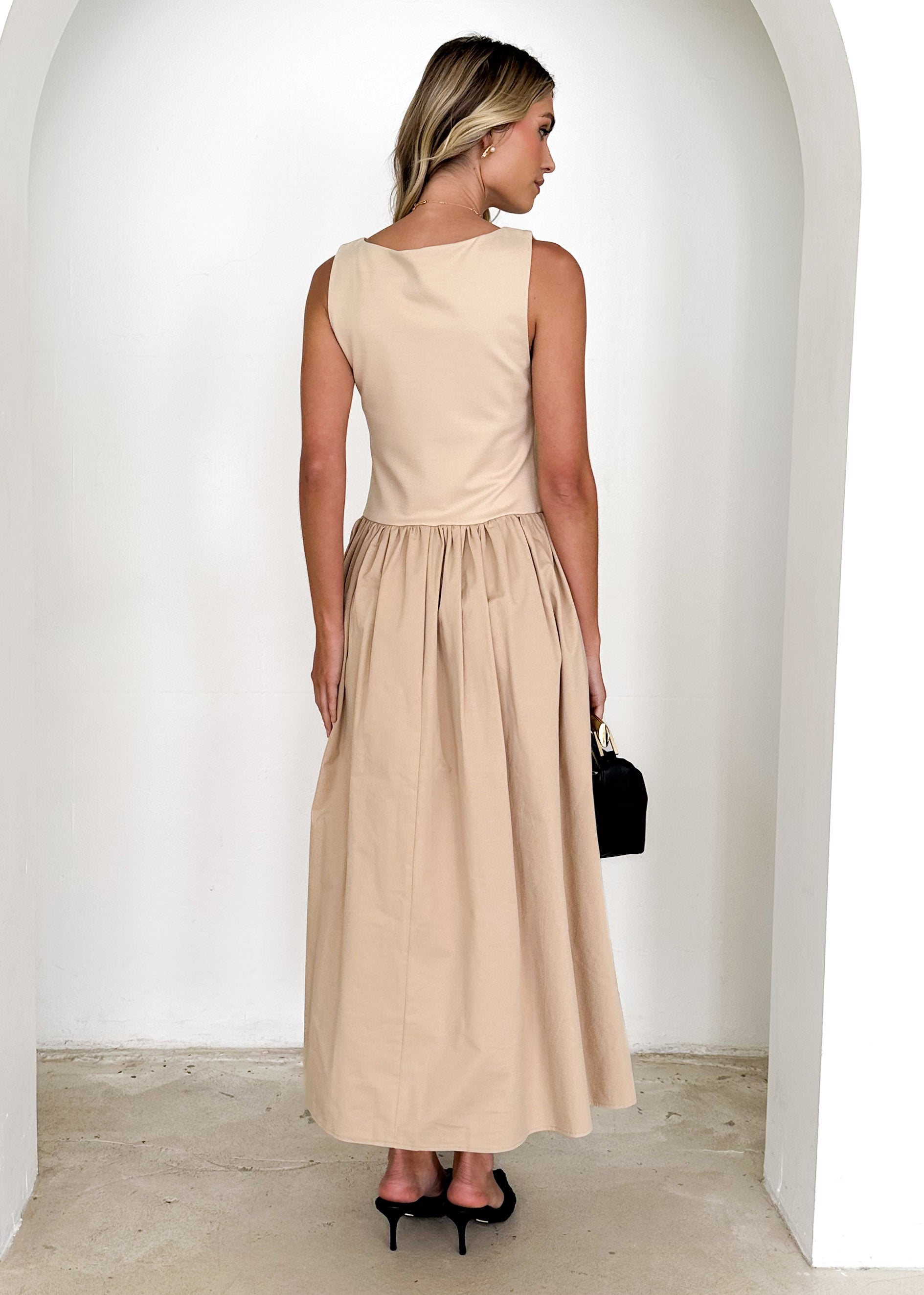 Annaleise Midi Dress - Beige