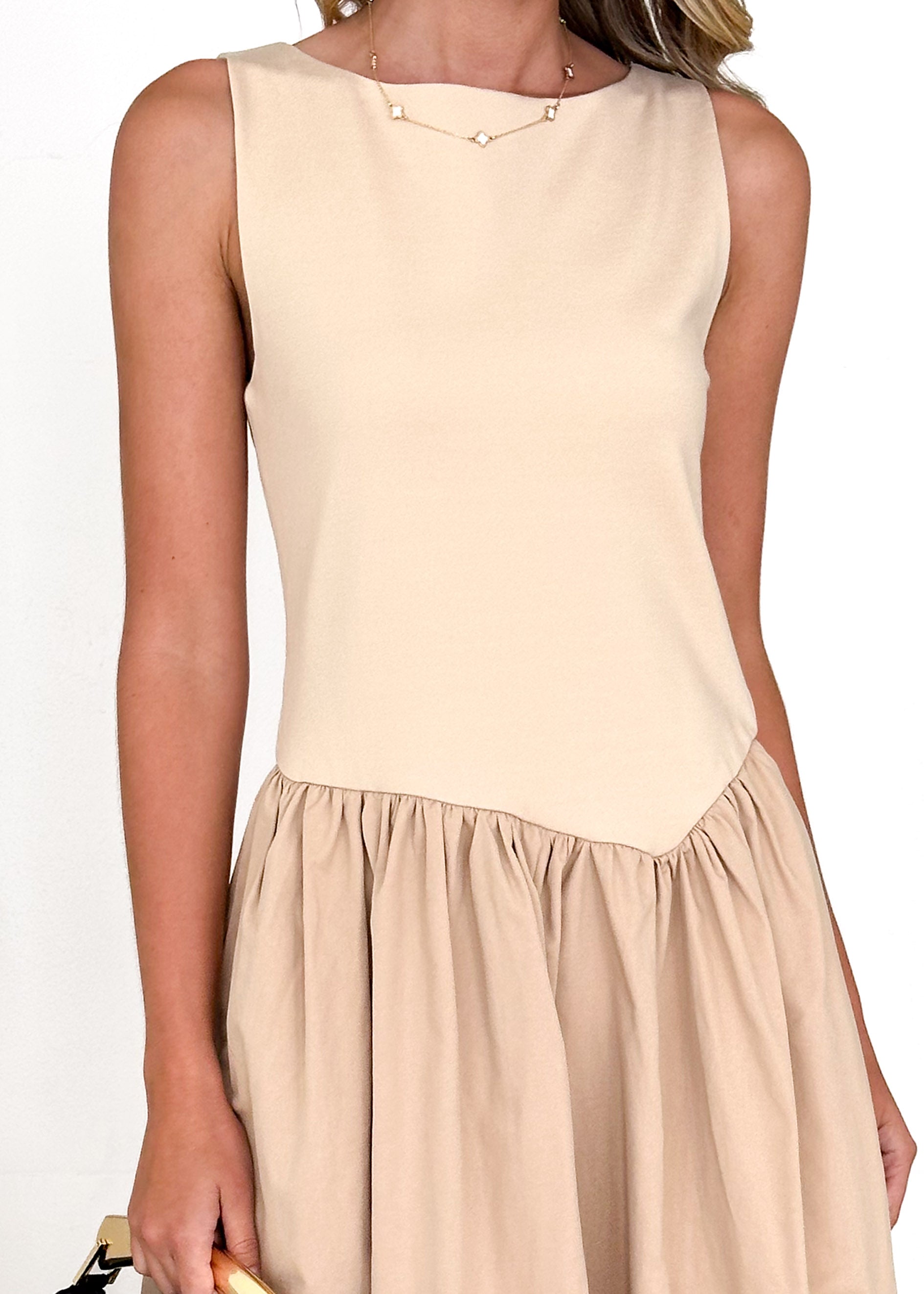 Annaleise Midi Dress - Beige