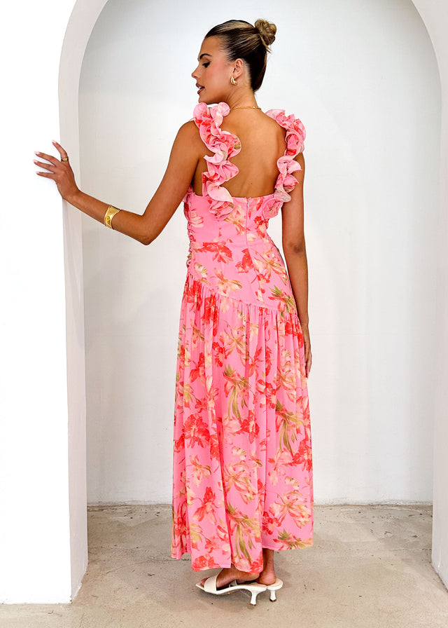 Lucine Maxi Dress - Pink Floral