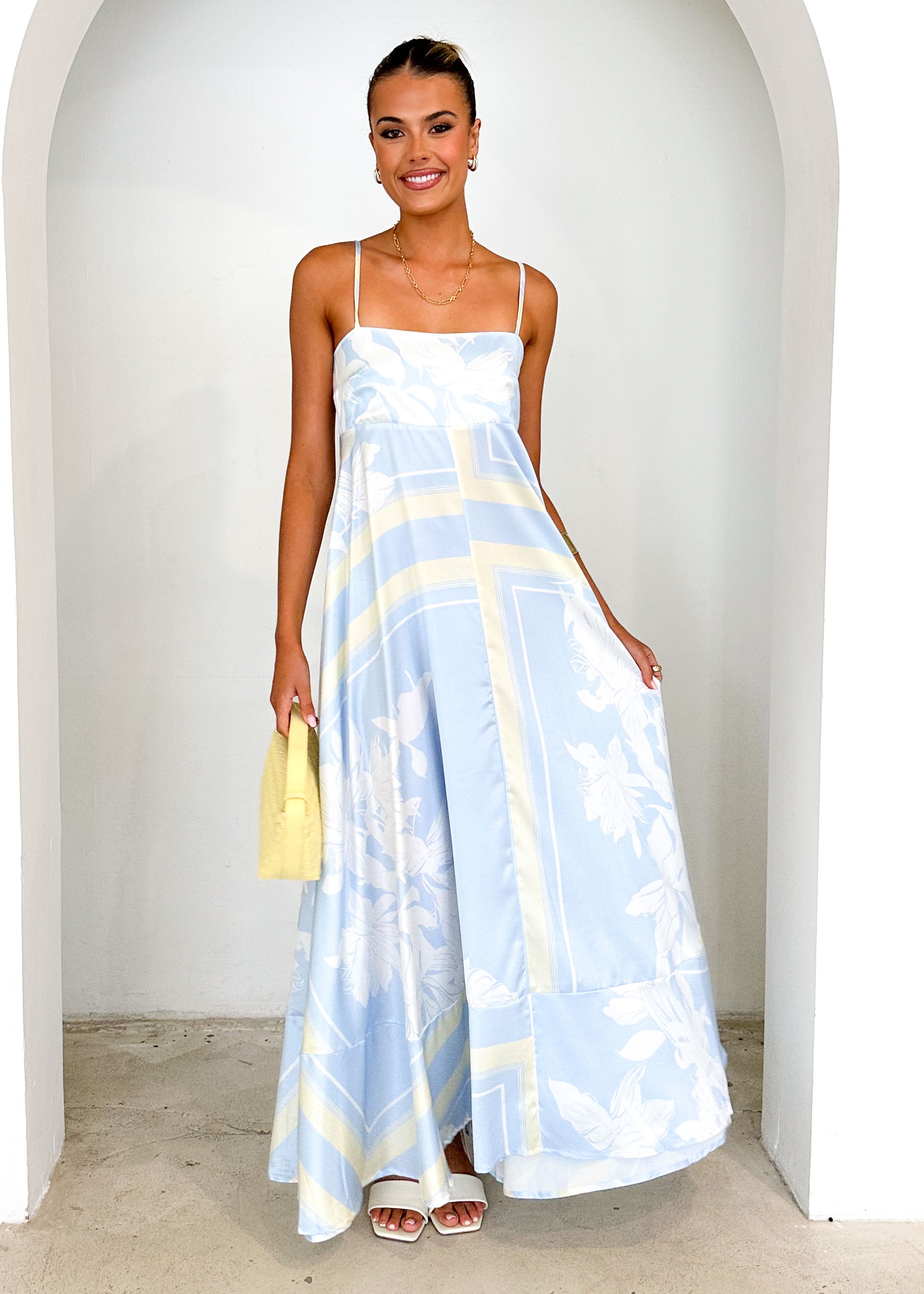 Elide Maxi Dress - Blue Floral