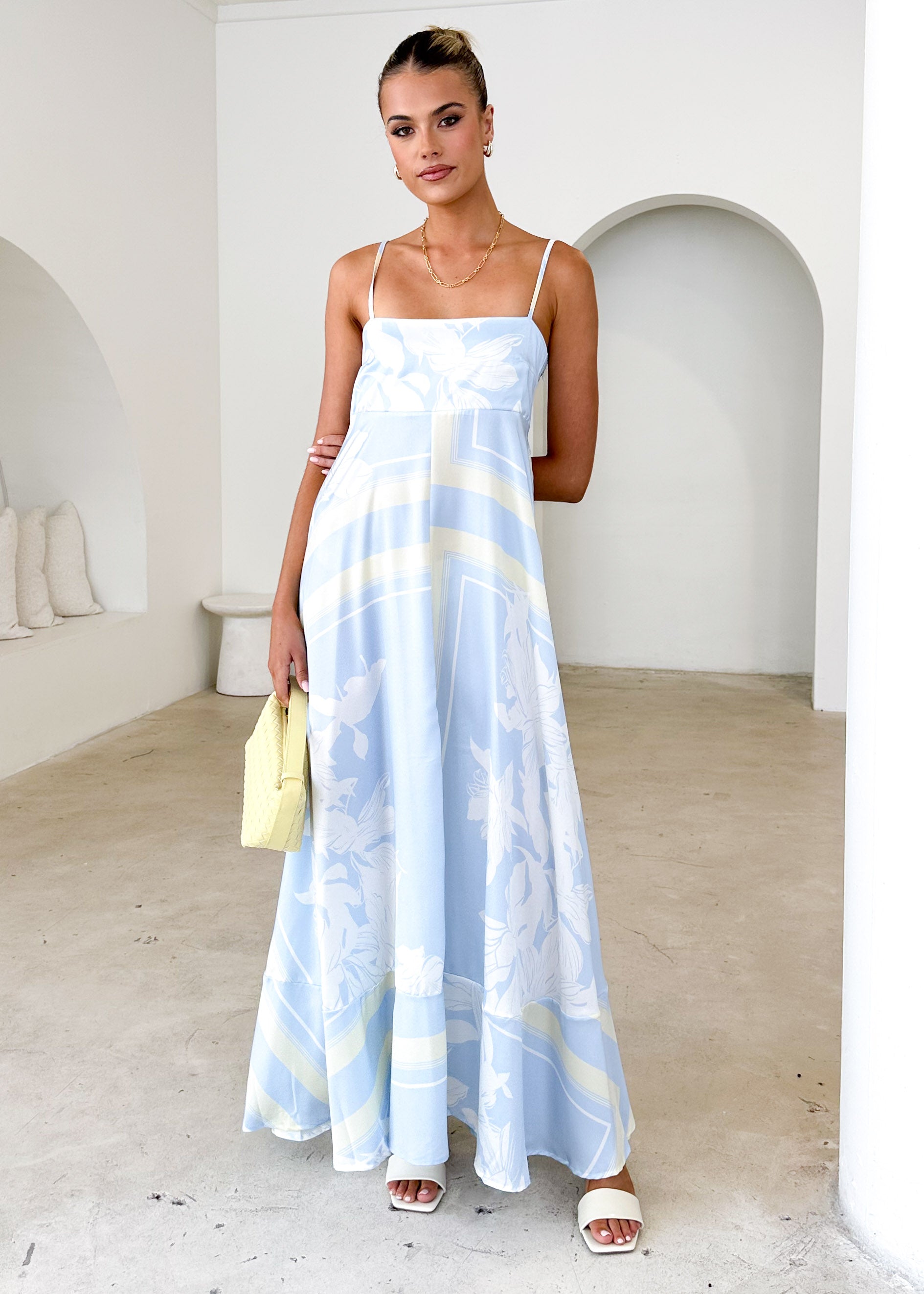 Elide Maxi Dress - Blue Floral