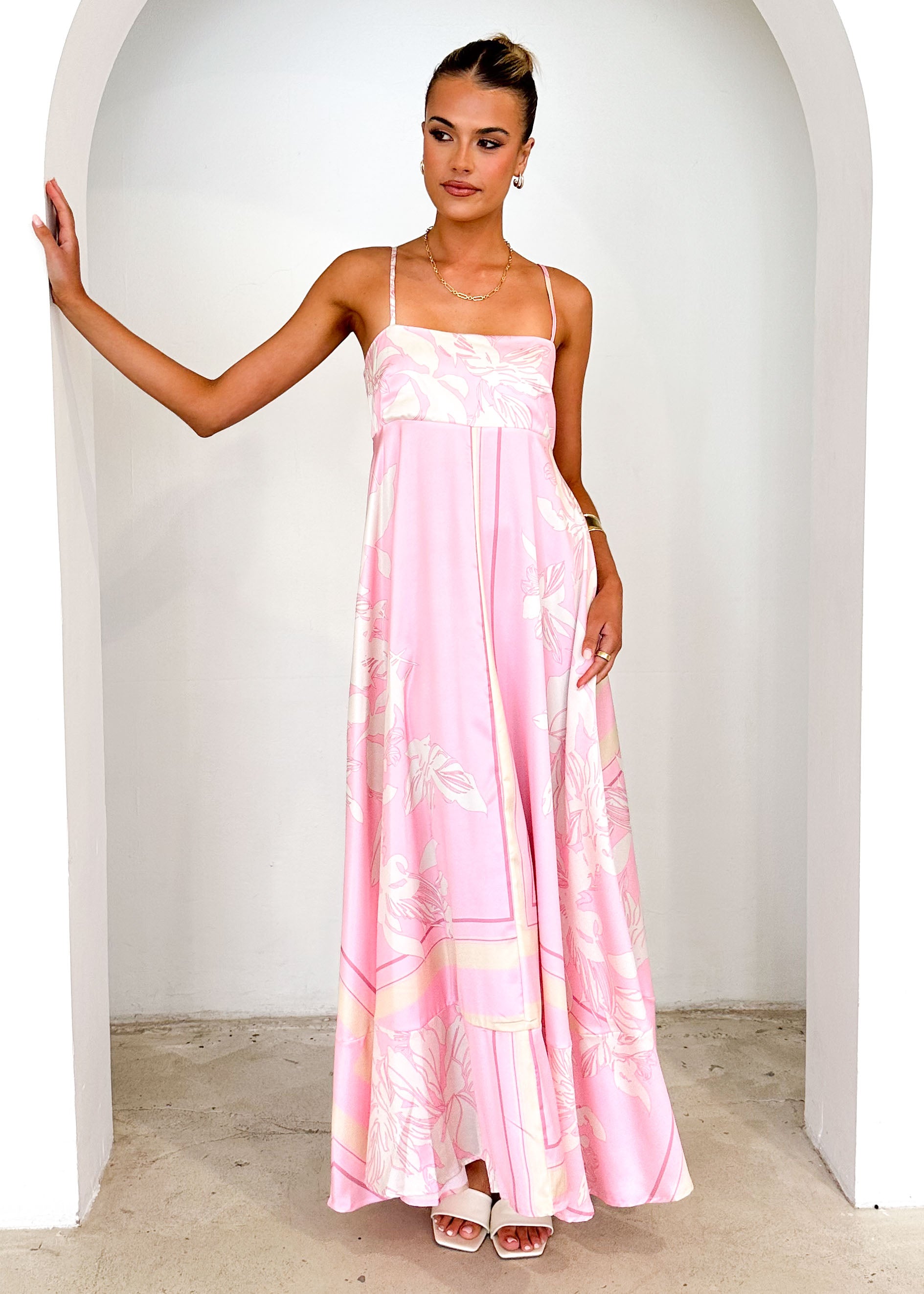 Elide Maxi Dress - Candy Pink Floral