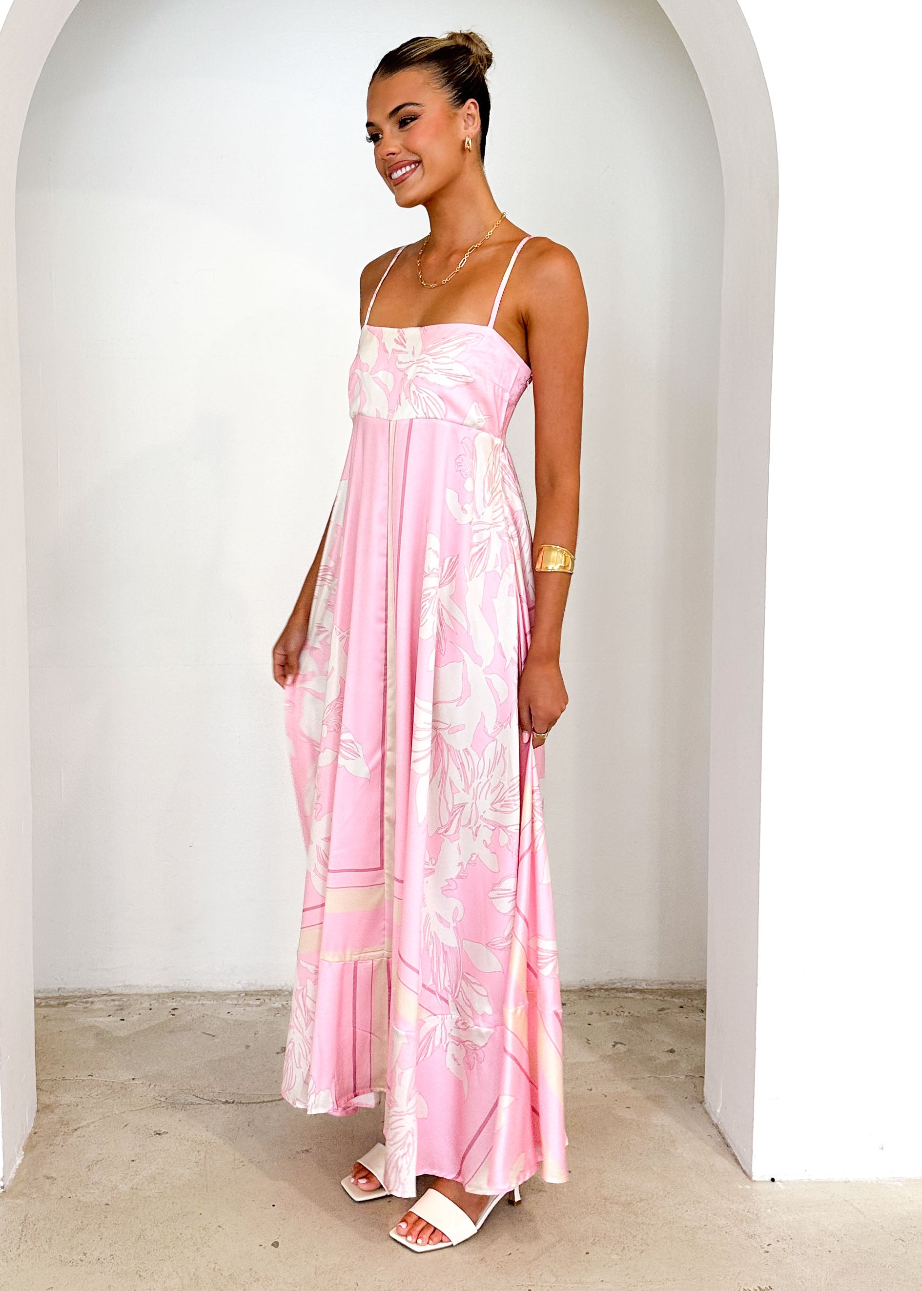 Elide Maxi Dress - Candy Pink Floral