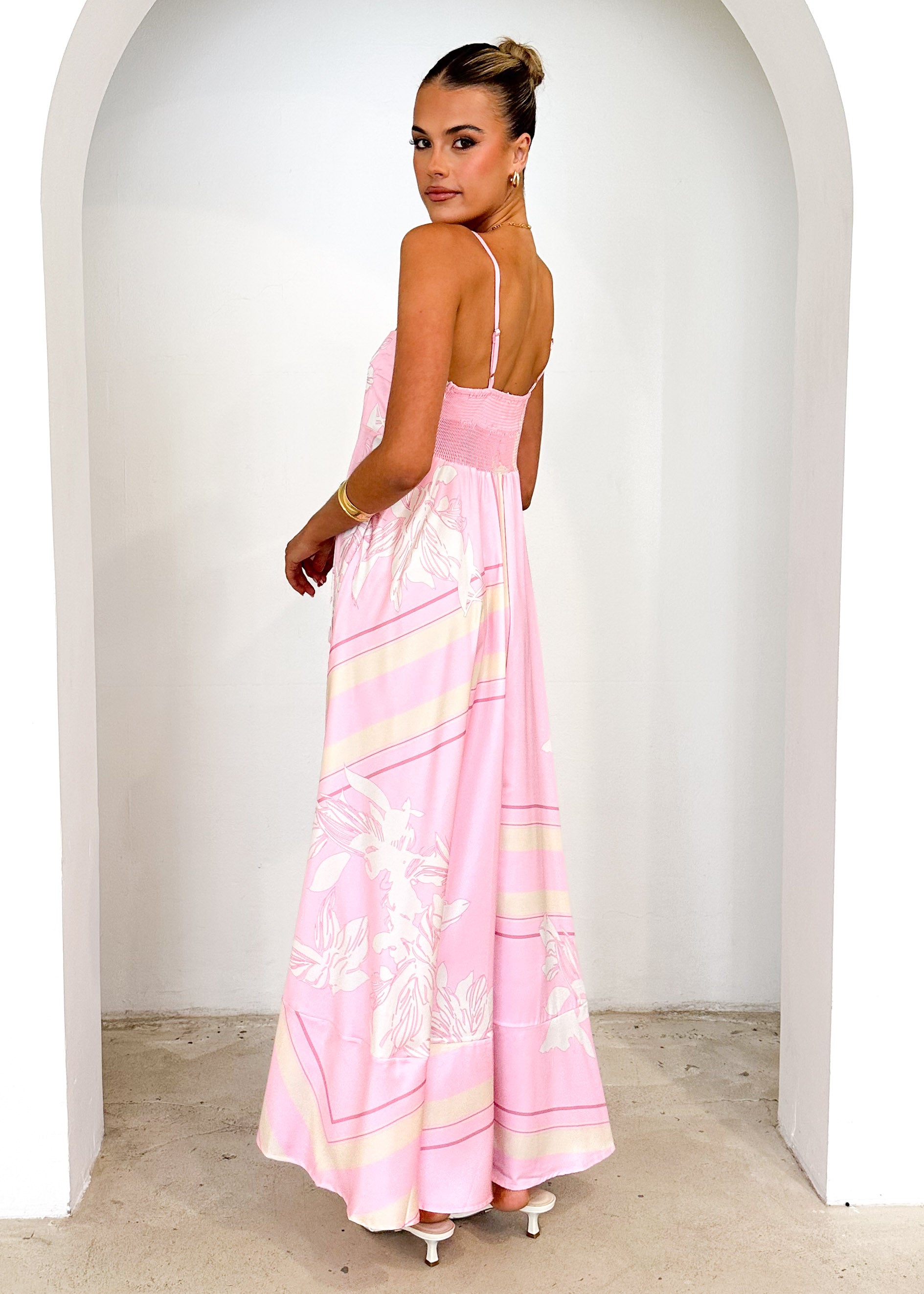 Elide Maxi Dress - Candy Pink Floral