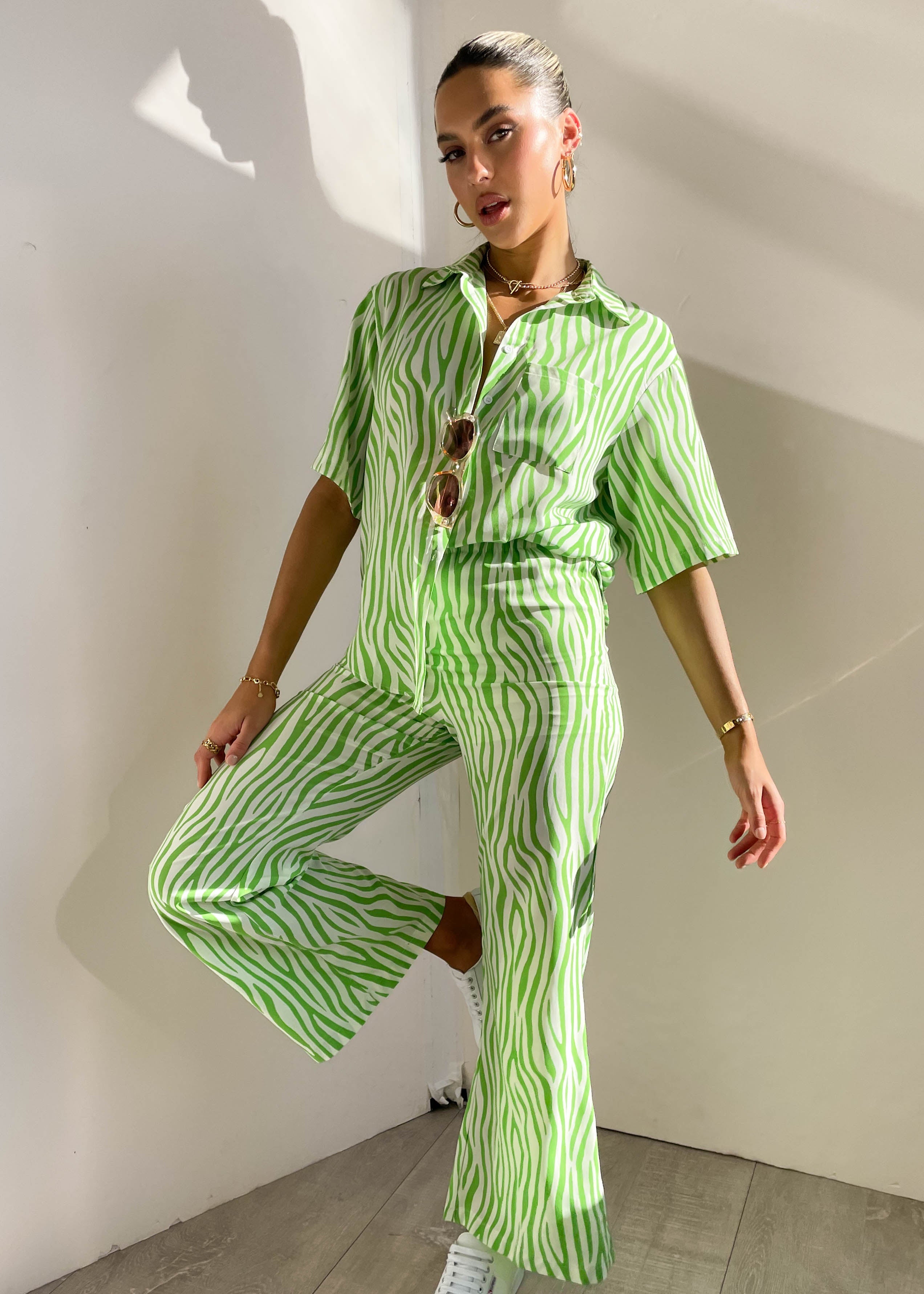 Kyaah Pants - Green Zebra