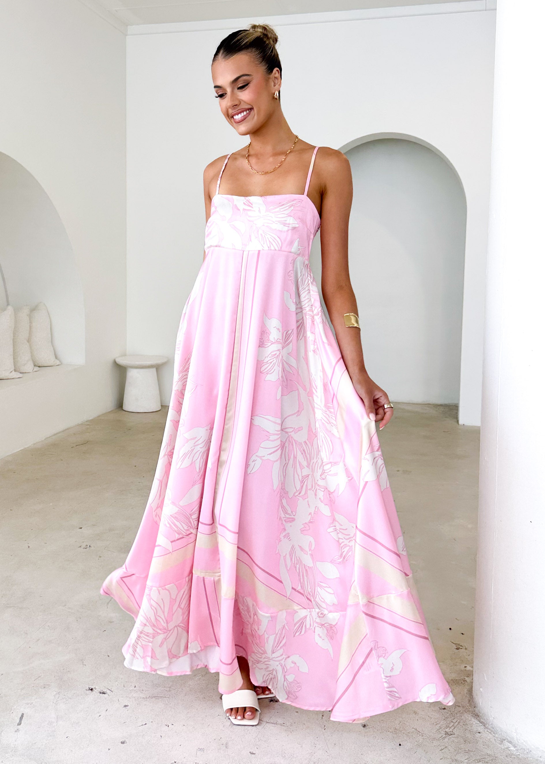 Elide Maxi Dress - Candy Pink Floral