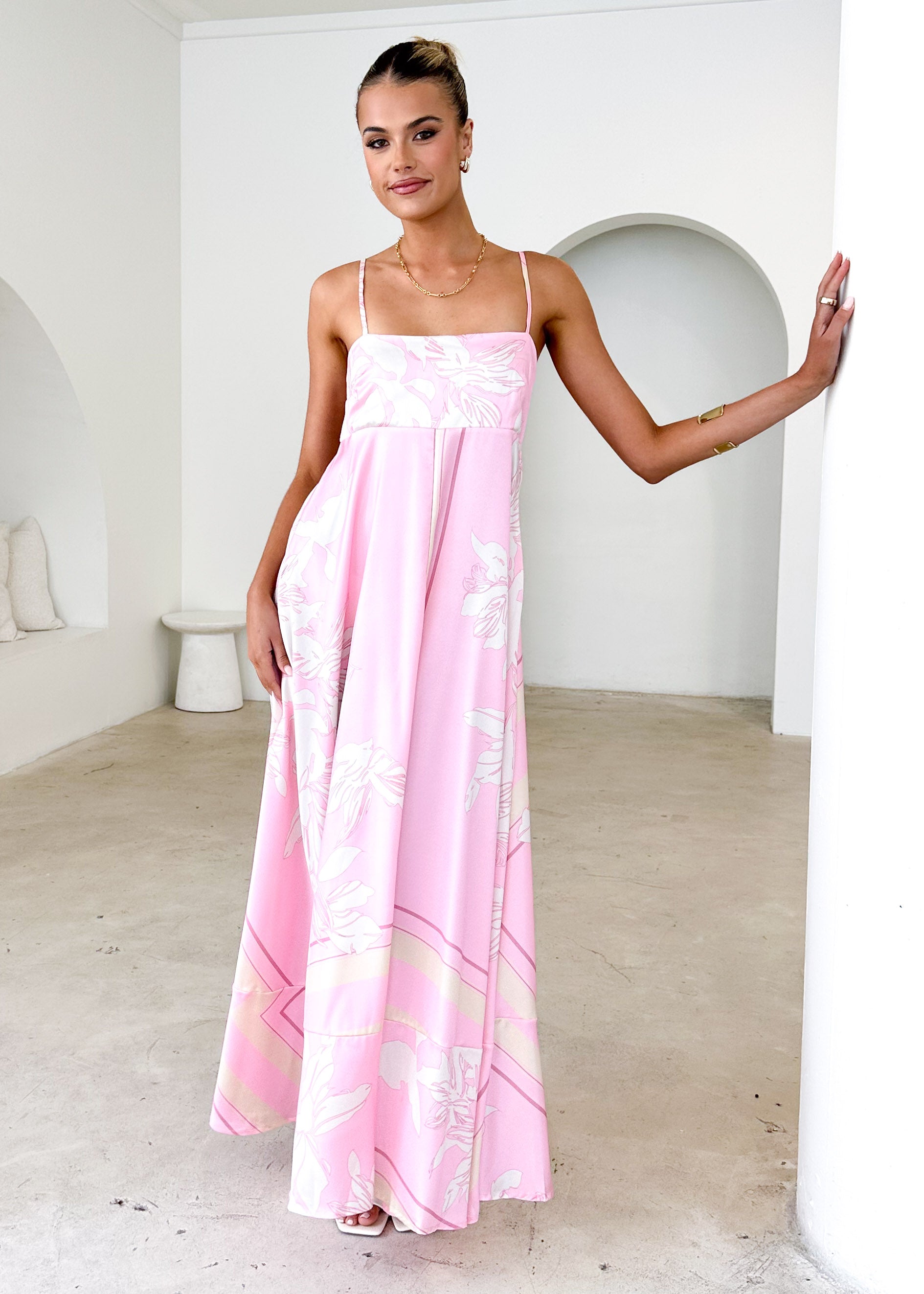 Elide Maxi Dress - Candy Pink Floral