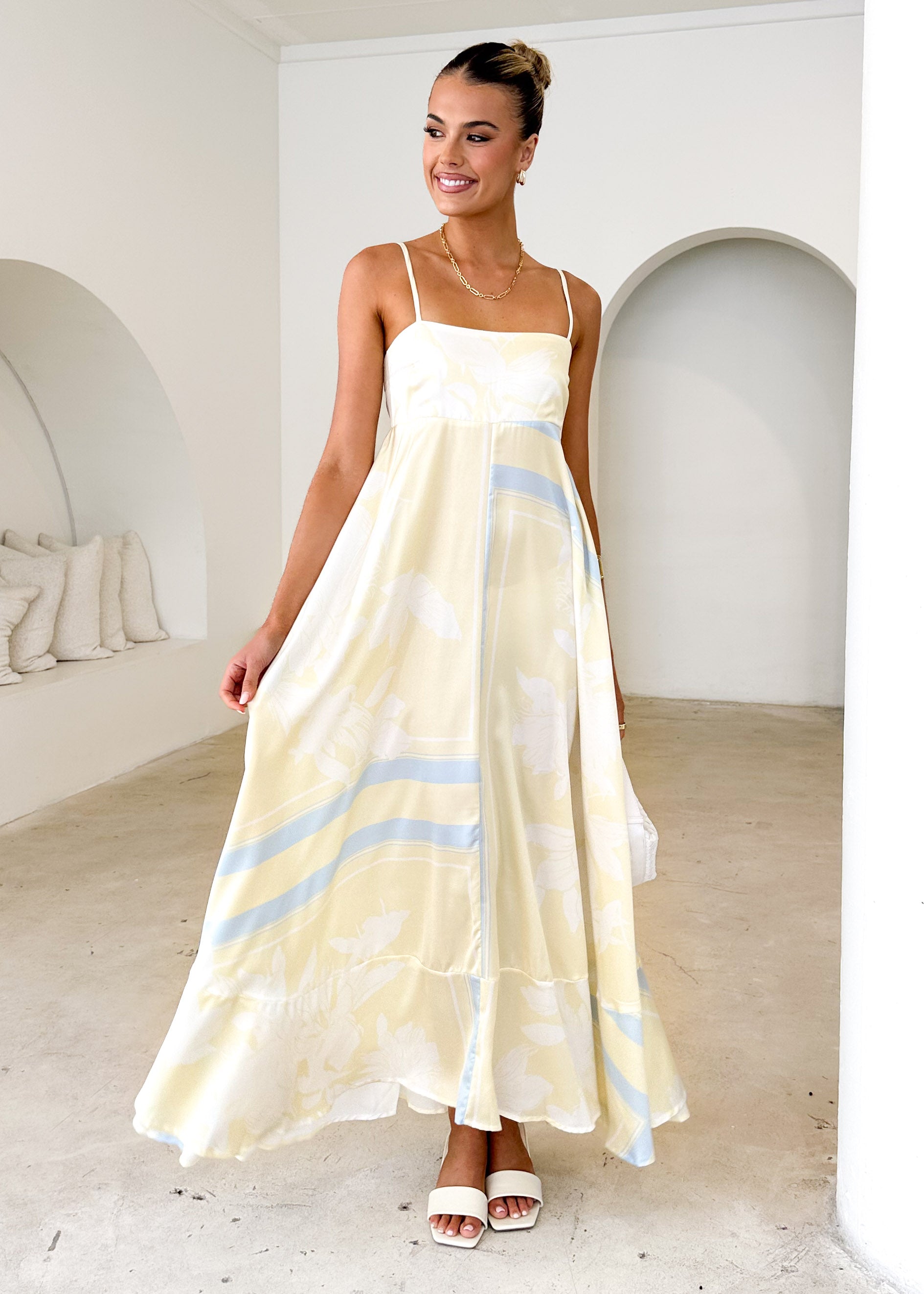 Elide Maxi Dress - Lemon Floral